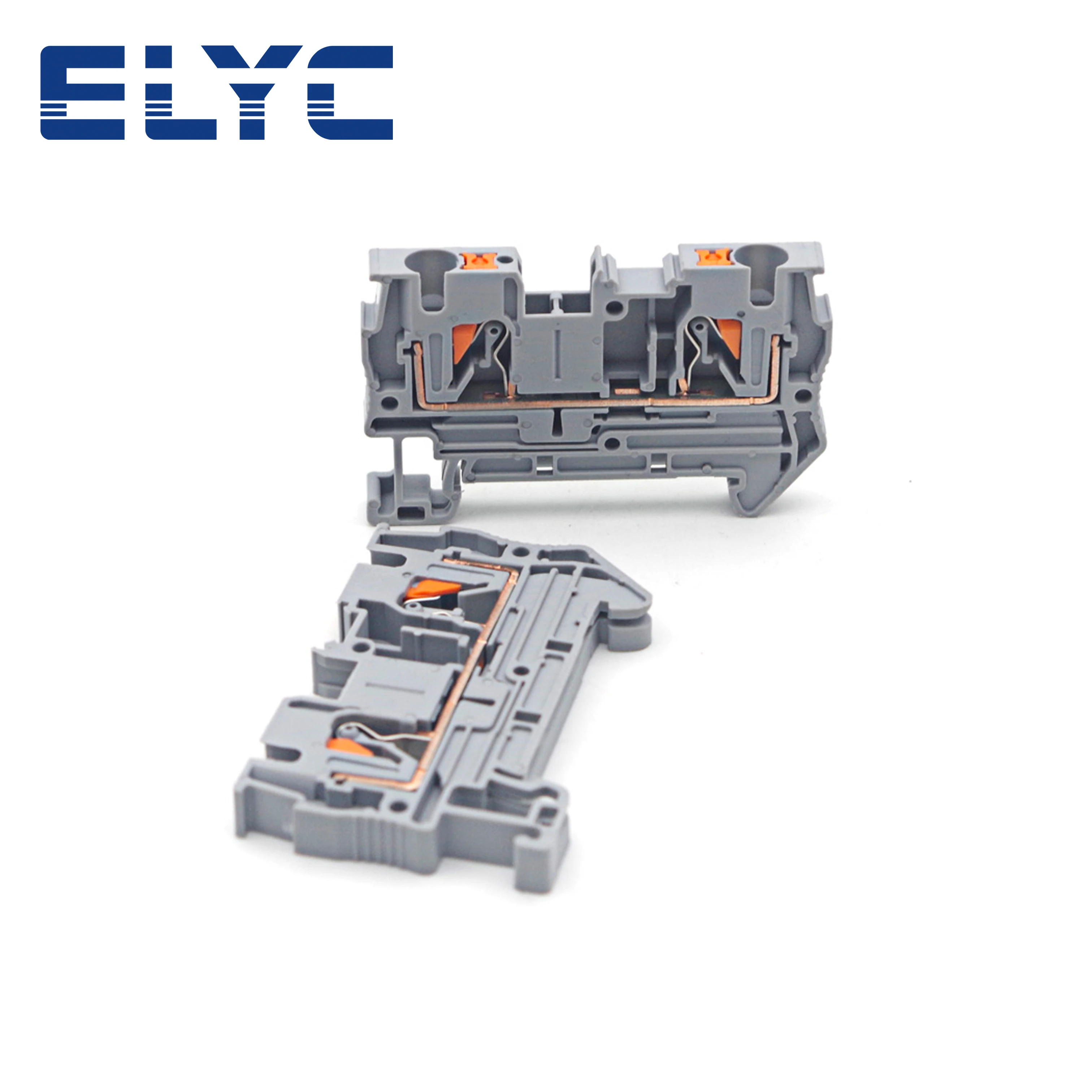 10Pcs PT4 Push-In Terminal Block Spring Connection Feed-Through Screwless PT-4 Wire Electrical Connector Din Rail Terminals PT 4