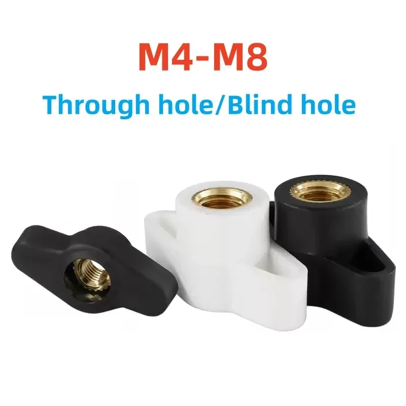 

M4 M5 M6 M8 T Shape Plum Bakelite Hand Knob Nut Butterfly Plastic Head Tightening Nut 27# 36# Through Hole and Blind