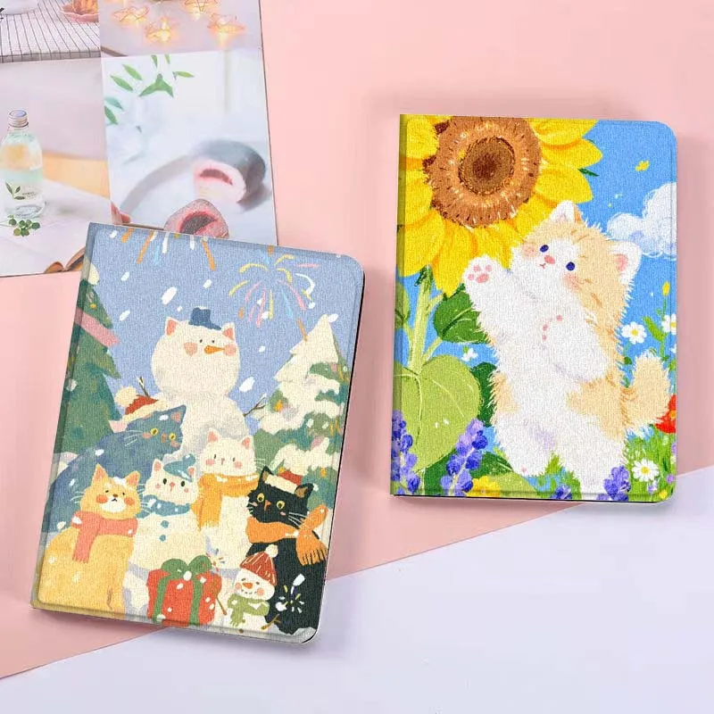 

Cute Cat Illustration Pattern For Xiaomi Mi Redmi Poco Pad 2 4 5 7S 6S 6 7 8 Max Plus Ultra SE Pro K 2025 Tablet Case