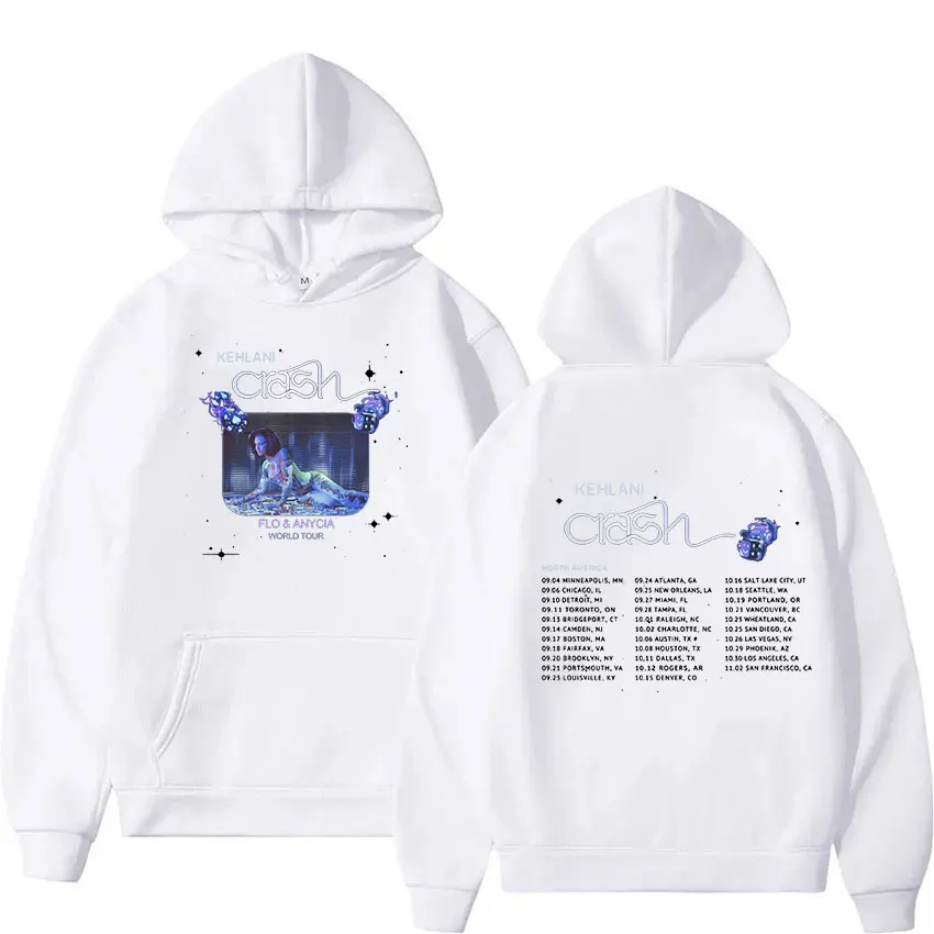 Singer Kehlani Crash World Tour 2024 Print Hoodie Men Women Hip Hop Clothing Oversized Sweatshirt Retro Fashion Pullover Hooded