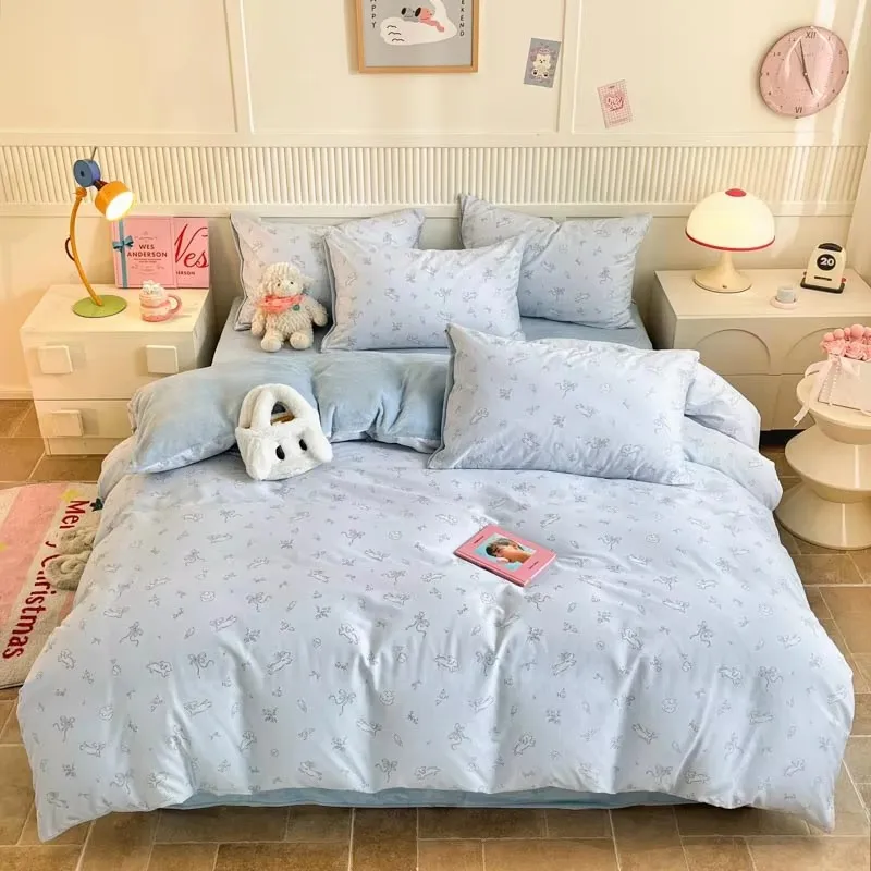 

1pc milk velvet printed quilt cover is suitable for ladies' bedrooms, apartments, warm and fashionable gifts for family and frie