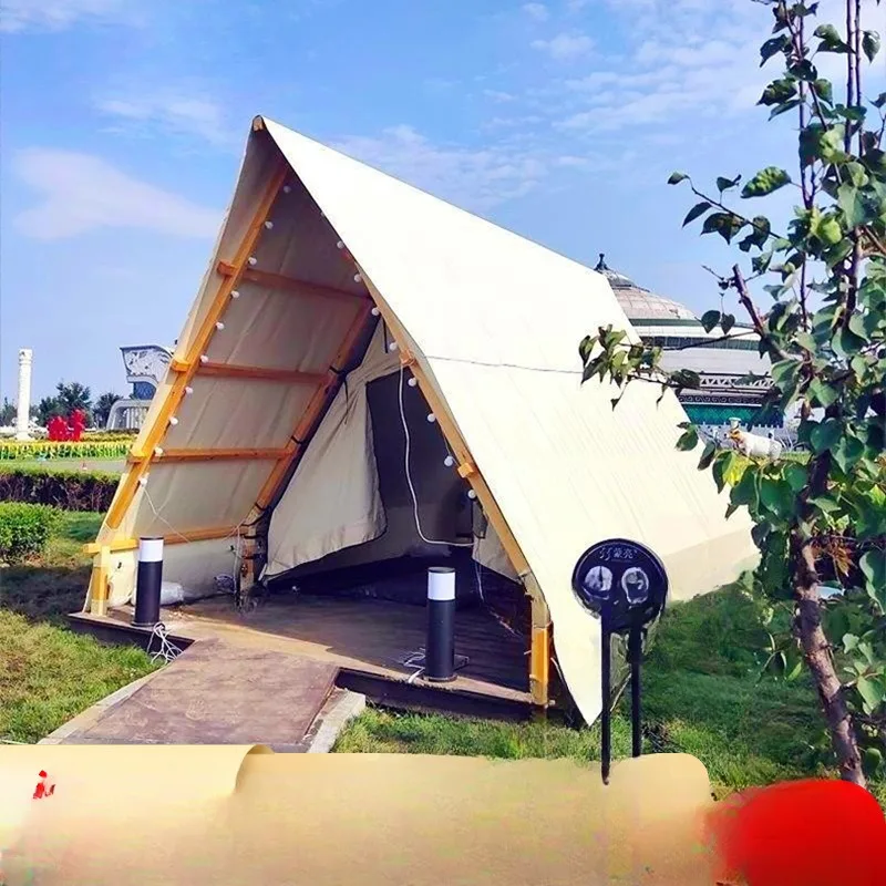 Triangle Wooden House Camping Tent Outdoor Camp Dining Scenic Spot Hotel Tent Camping Tiantai