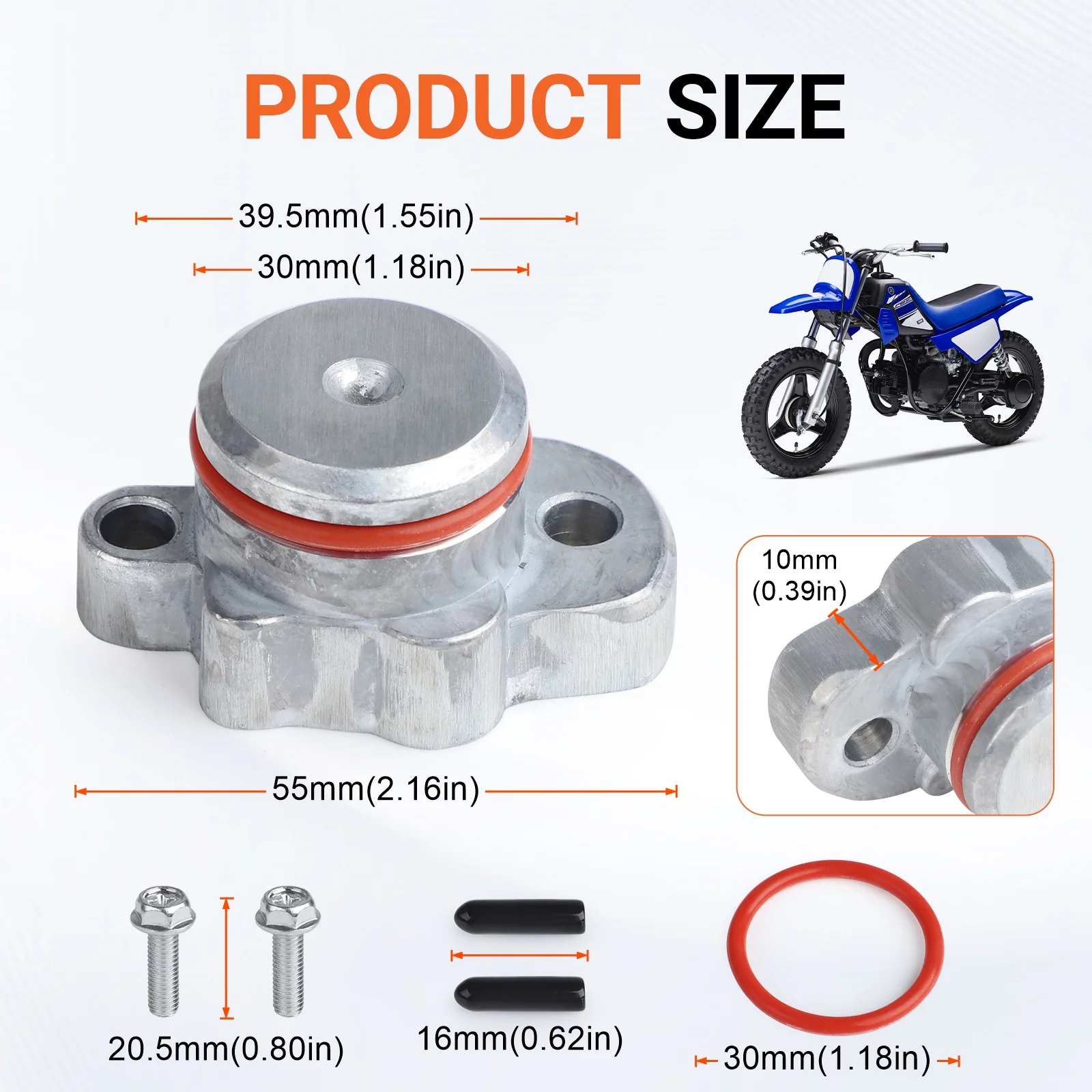 Motorcycle Upgrade Oil Pump Plug Cover Kit With Plug Cover O-Ring & 2Pcs Mounting Bolt Port Cap For Yamaha PW50 Models 1981-2024