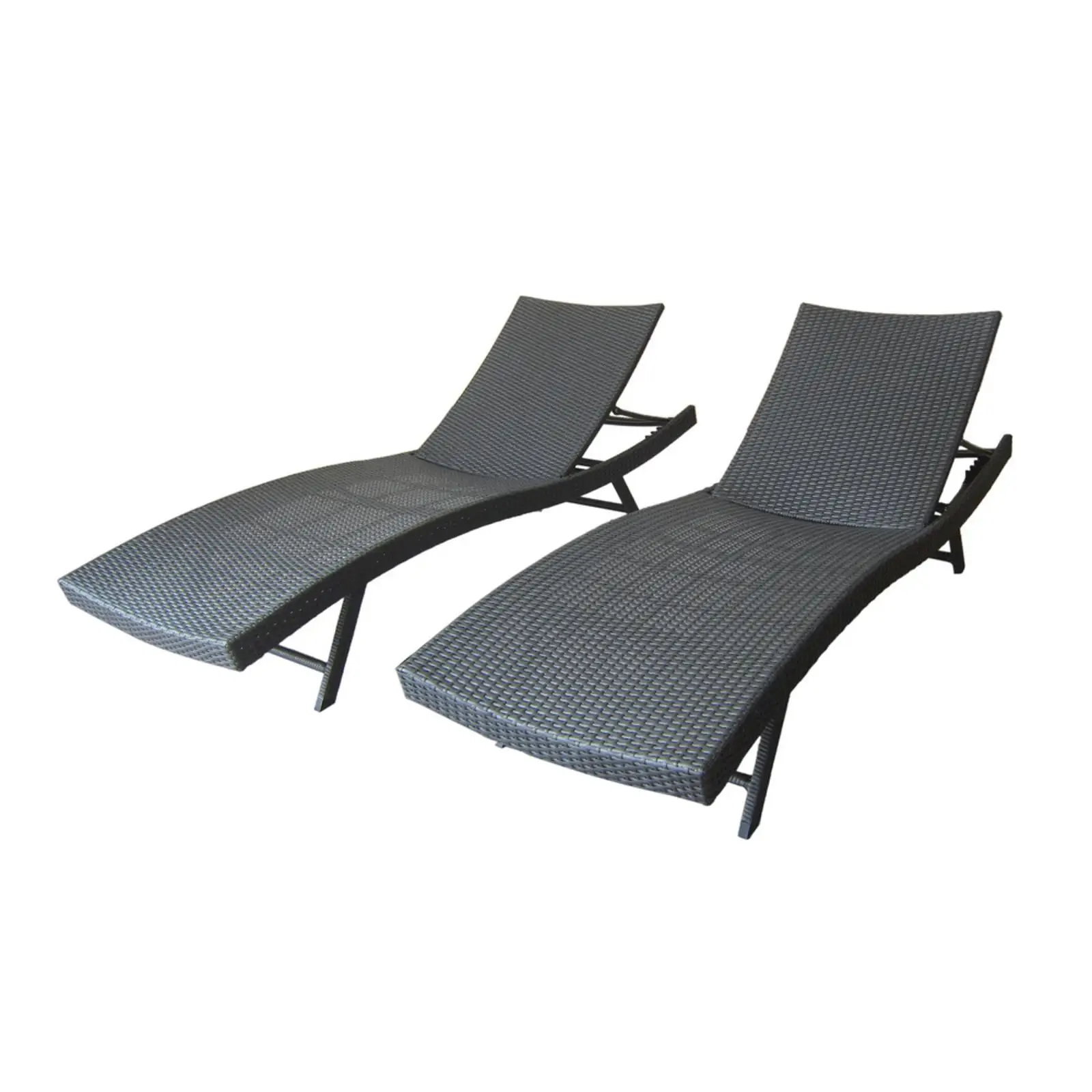 

Outdoor Patio Furniture Set Rattan Adjustable Chaise Lounge Modern Garden Recliner Waterproof Sunbed for Backyard Leisure