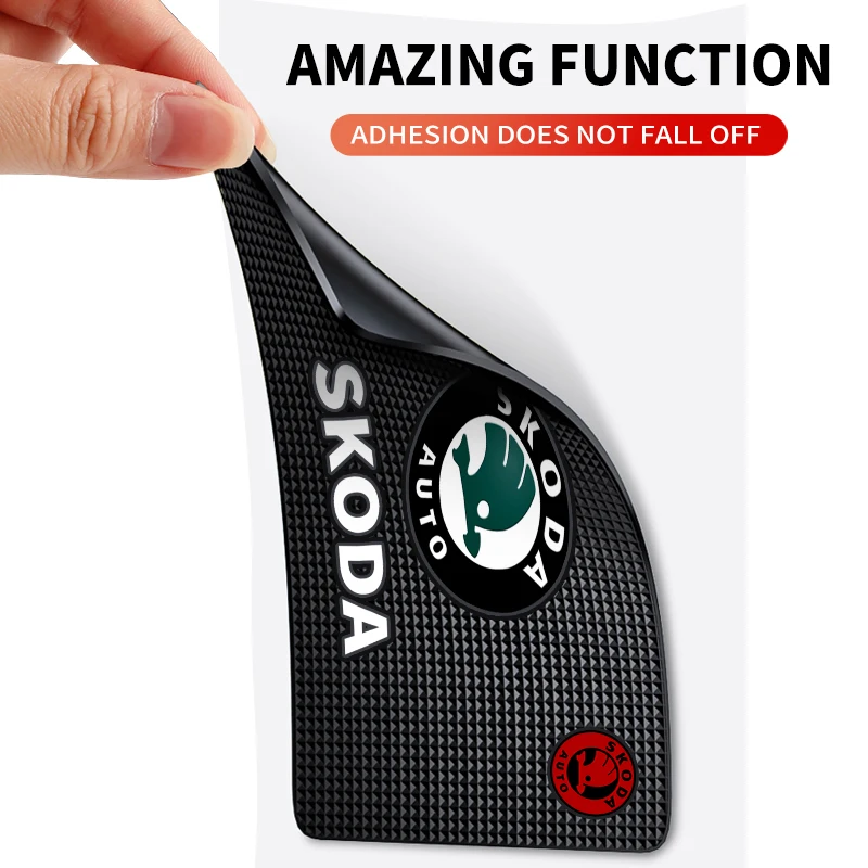 Car Anti-Slip Mat Ornament PVC Sticky Pad Dashboard Non Slip Mat For Skoda Octavia A5 MK1 Kodiaq A7 Fabia Superb Auto Styling