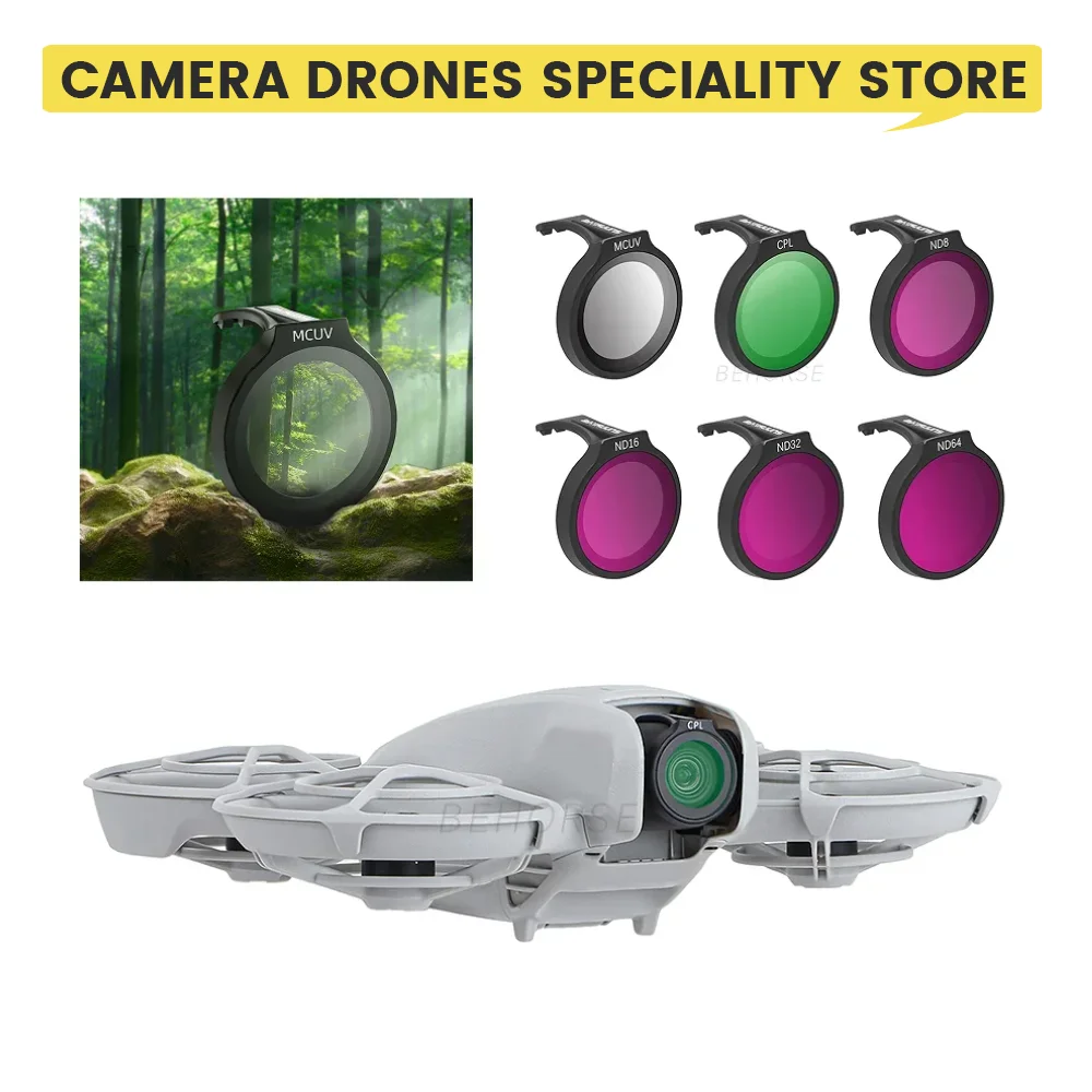مجموعة مرشح العدسة لـ DJI Neo MCUV ND8/16/32/64 مرشح الزجاج البصري CPL المستقطب لملحقات طائرة DJI Neo بدون طيار