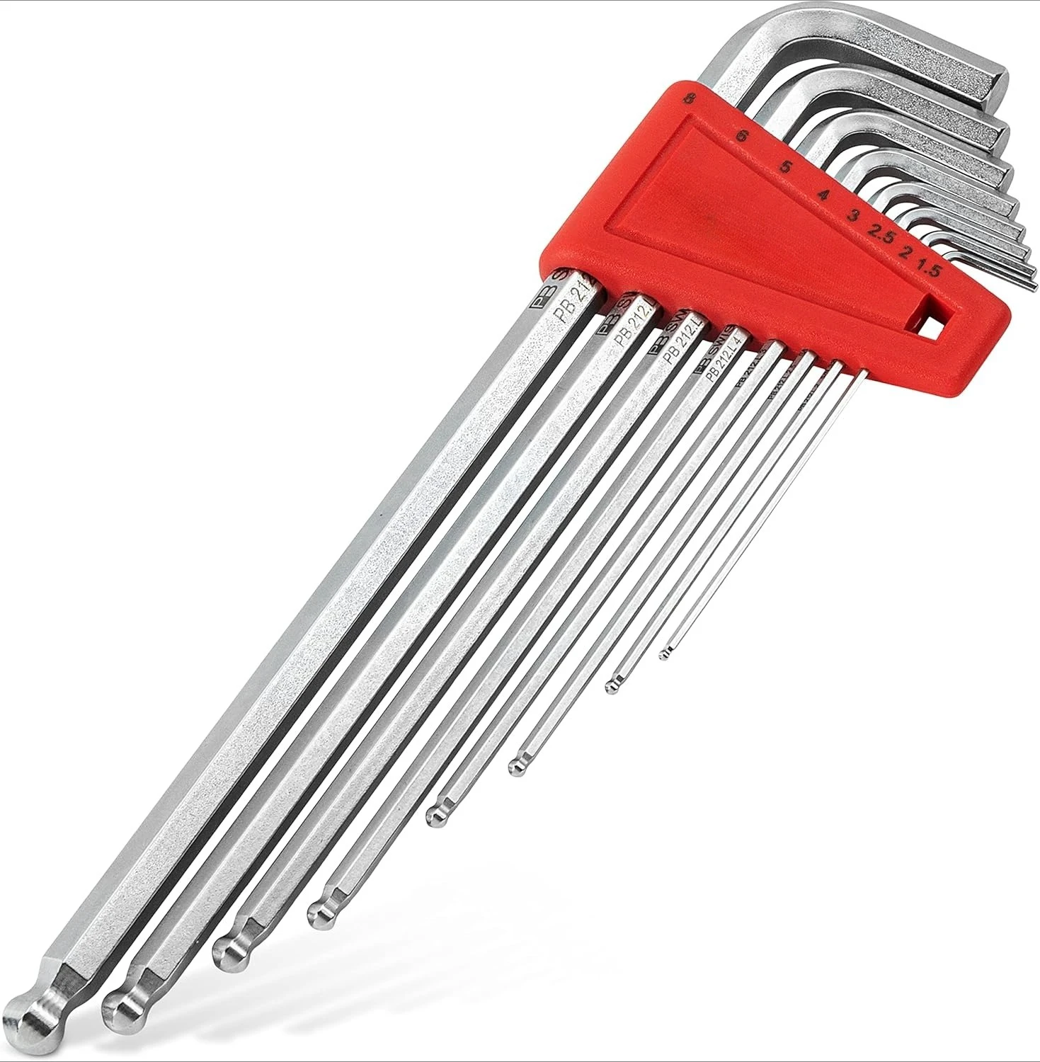

Tools Hex Key Set PB 212.LH-8 CN | 100% Made China| 8-Piece Allen Wrench Set Size 1.5-8 mm with Ball End, in Practical Holder