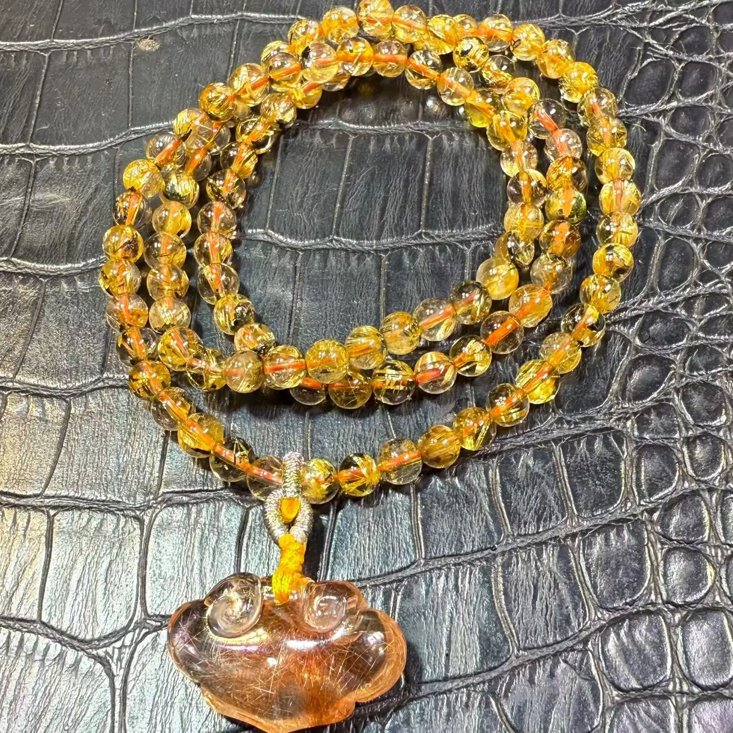 

Natural Gold Rutilated Quartz Titanium Bracelet Cat Eye 5.6mm Clear Round Wealthy Woman Men Beads Jewelry AAAAAAA