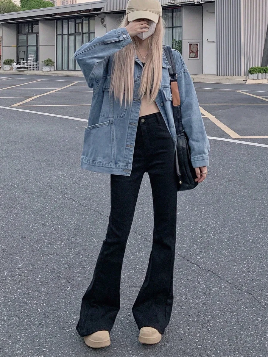 Retro chique verão aberto cardigan gola solta denim feminino ort jaet design sensação sle outerwear casual