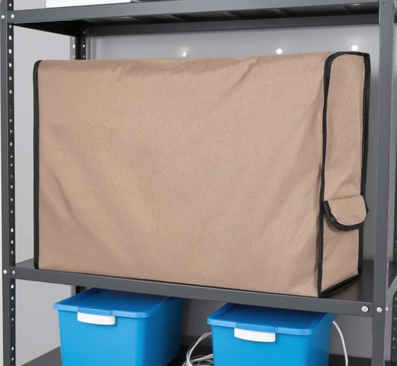 غطاء تلفزيون خارجي عالي التحمل 210D مقاوم للماء والغبار يوفر حماية كاملة وجيب تخزين عن بعد #1