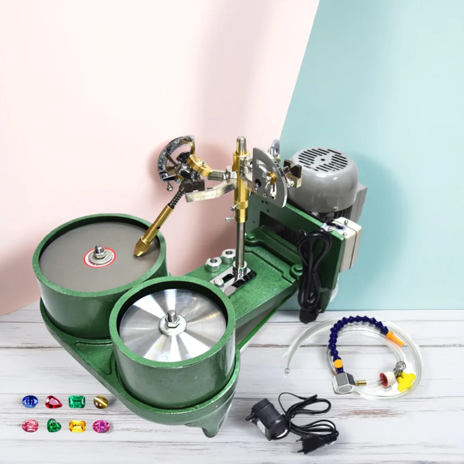 

Top Quality8+6inch Lapidary Gem Lapidary Machine Gem Faceting Machine With Index 96 Gemstone Cutting Tools