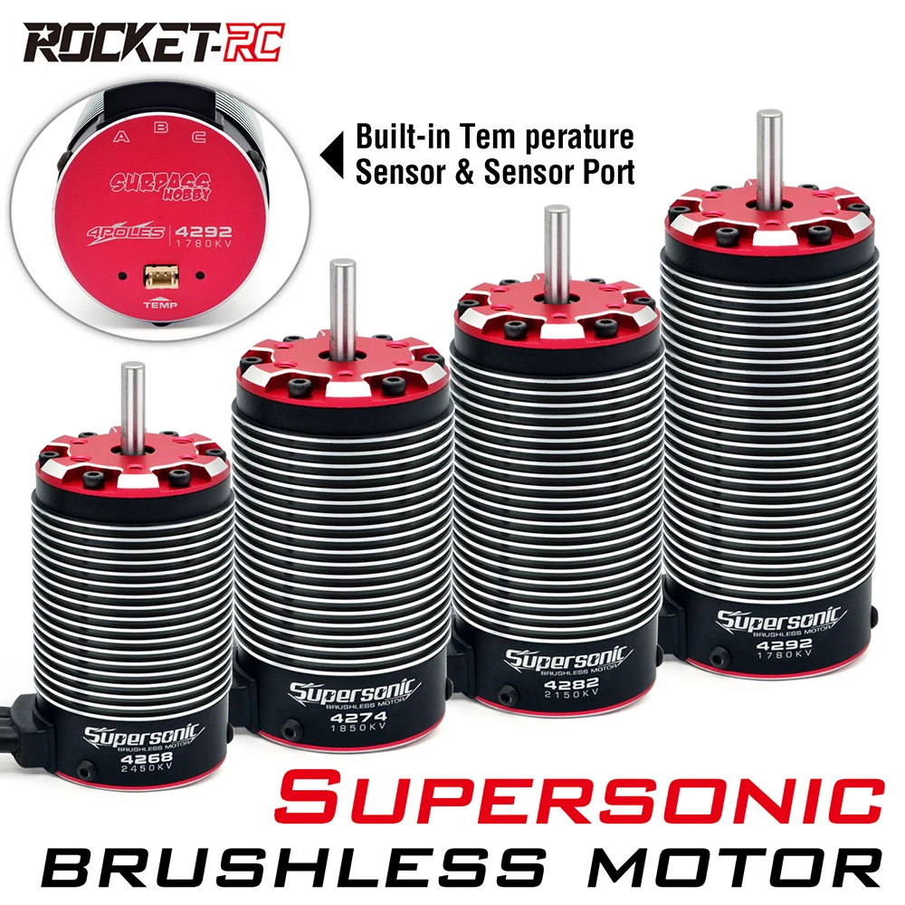 Surpass Hobby Rocket-RC Brushless Motor 4268 4274 4282 4292 for 1/8 1/7 RC Car Truck Off Road On Road Traxxas Wltoys HSP