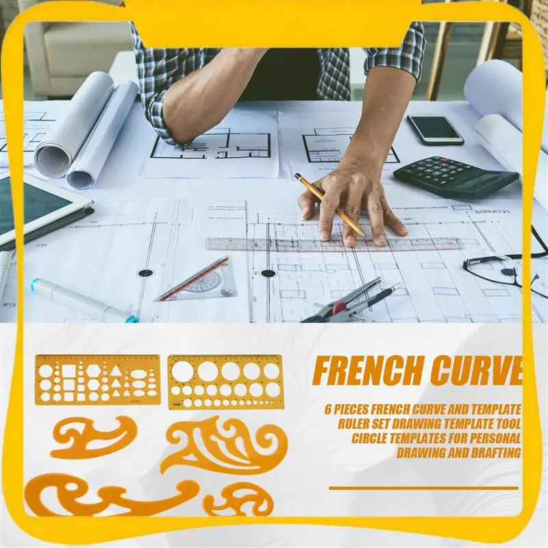

6 Pieces French Curve And Template Ruler Set Drawing Template Tool Circle Templates For Personal Drawing And Drafting