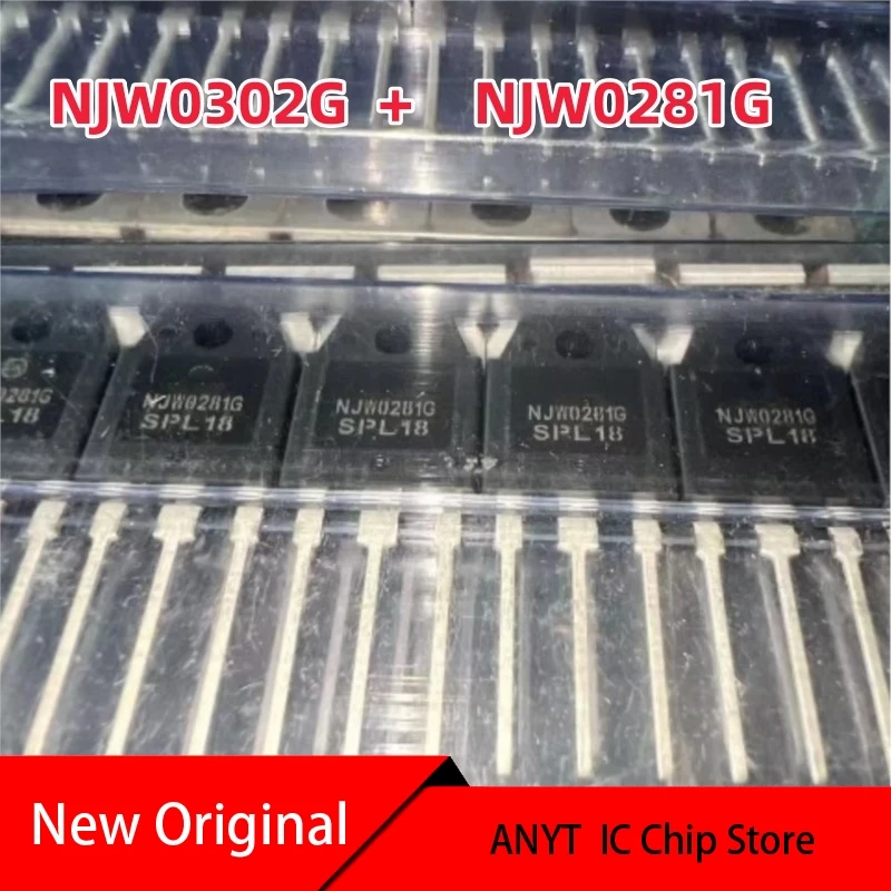 New  10pairs    NJW0302G  +    NJW0281G  100%  0281G 0302G 15A 250V 150W NPN PNP   TO-3P