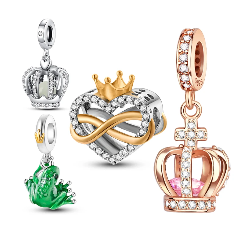 

Новинка в моде, стерлинговое серебро 925 пробы, королевская корона, очаровательные бусины, подходят для оригинального браслета 3 мм, ожерелье для женщин, ювелирные изделия DiY, подарки