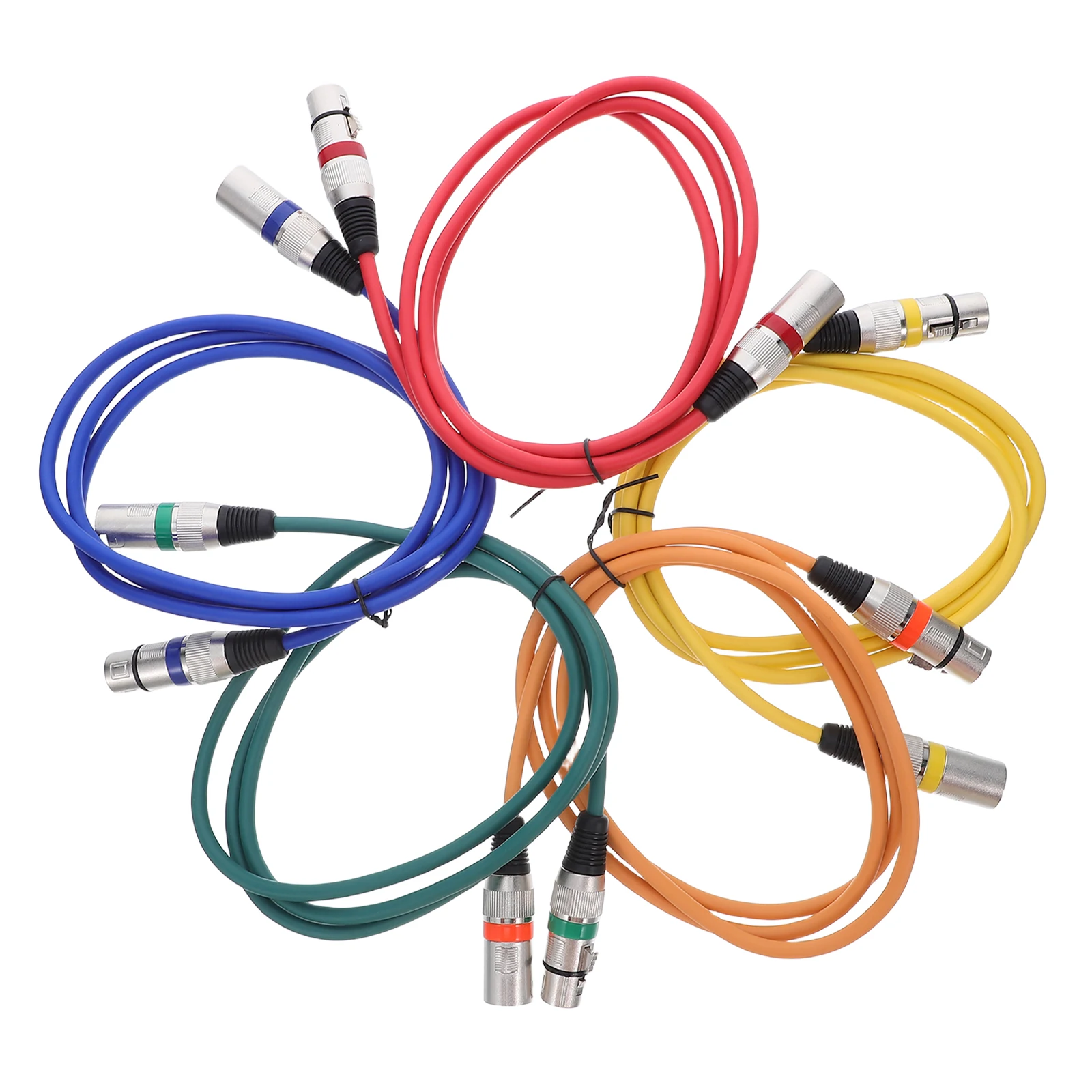 

5 Pcs Audio Cable Set Microphone Male Xlr and Cord for Major to Zinc Alloy with Balanced Microphones