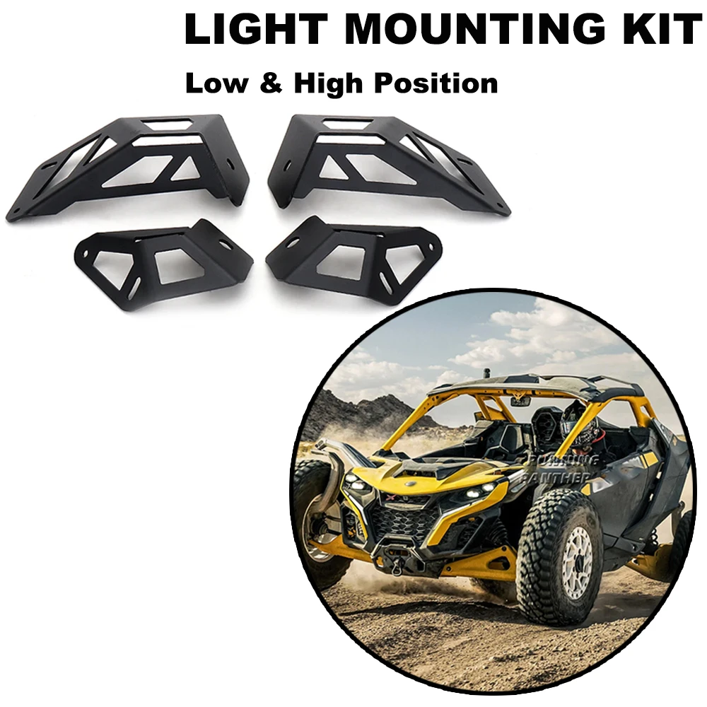 

Монтажный комплект, кронштейн, металлическая фара, Черная Новинка для Can-Am Maverick R 2024 для CAN AM MAVERICK R UTV, наименьшее и высокое положение