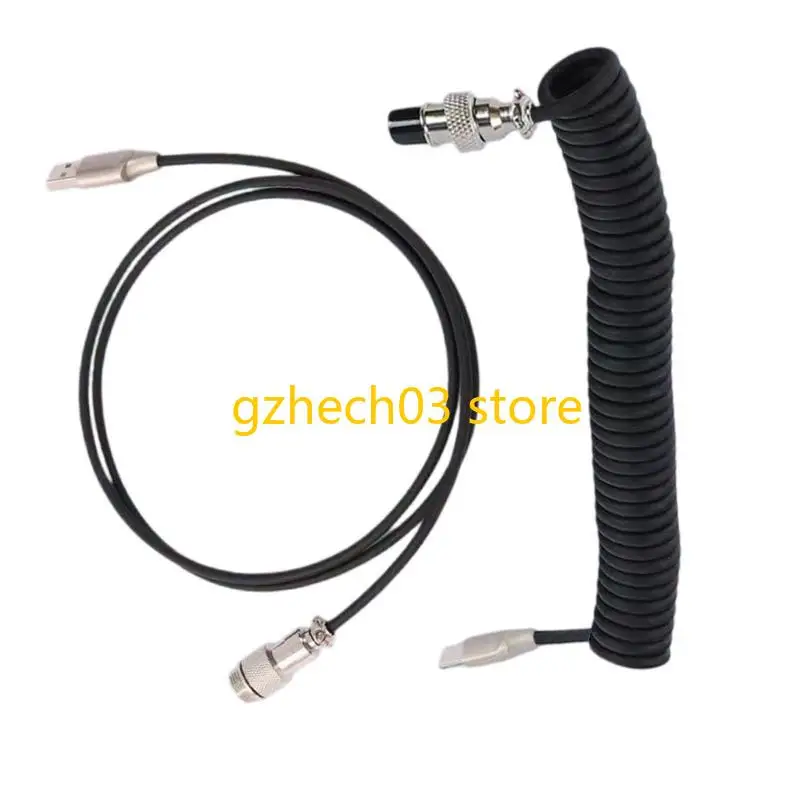 

G2AC Mechanical Keyboards Cable Coiled USB Type C Aviators Connectors USB Spring Cable