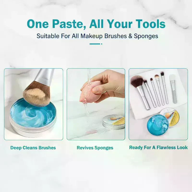 Makeup Brush Cleaning Soap Solid Cosmetic Cleaner Sponge Makeup Brush Washing Tool