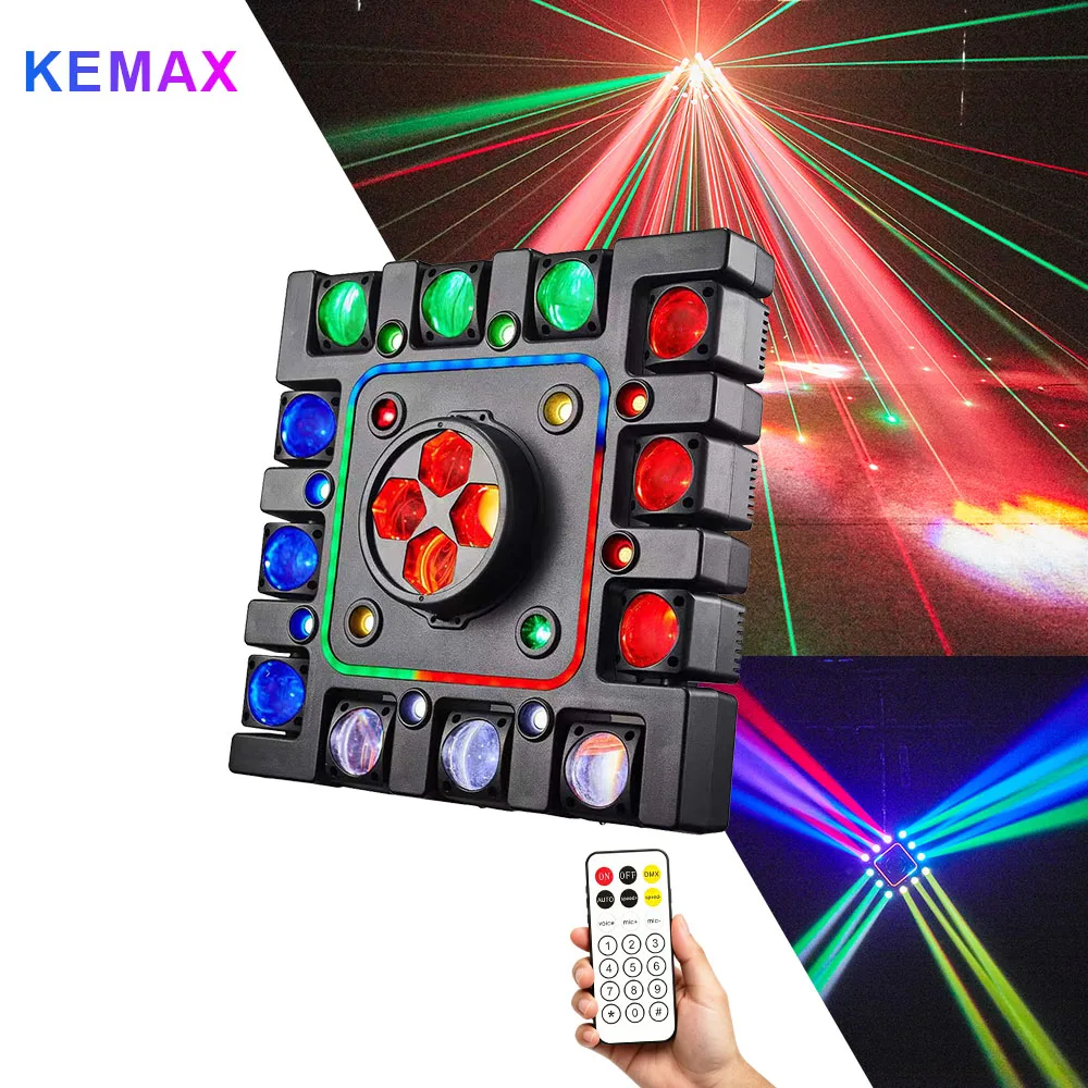 180W Bee Eye Moving Head DJ Lights Remote Control LED Beam Disco Strobe Party Lights RGBW DMX512  Stage Effect For Nightclub Bar