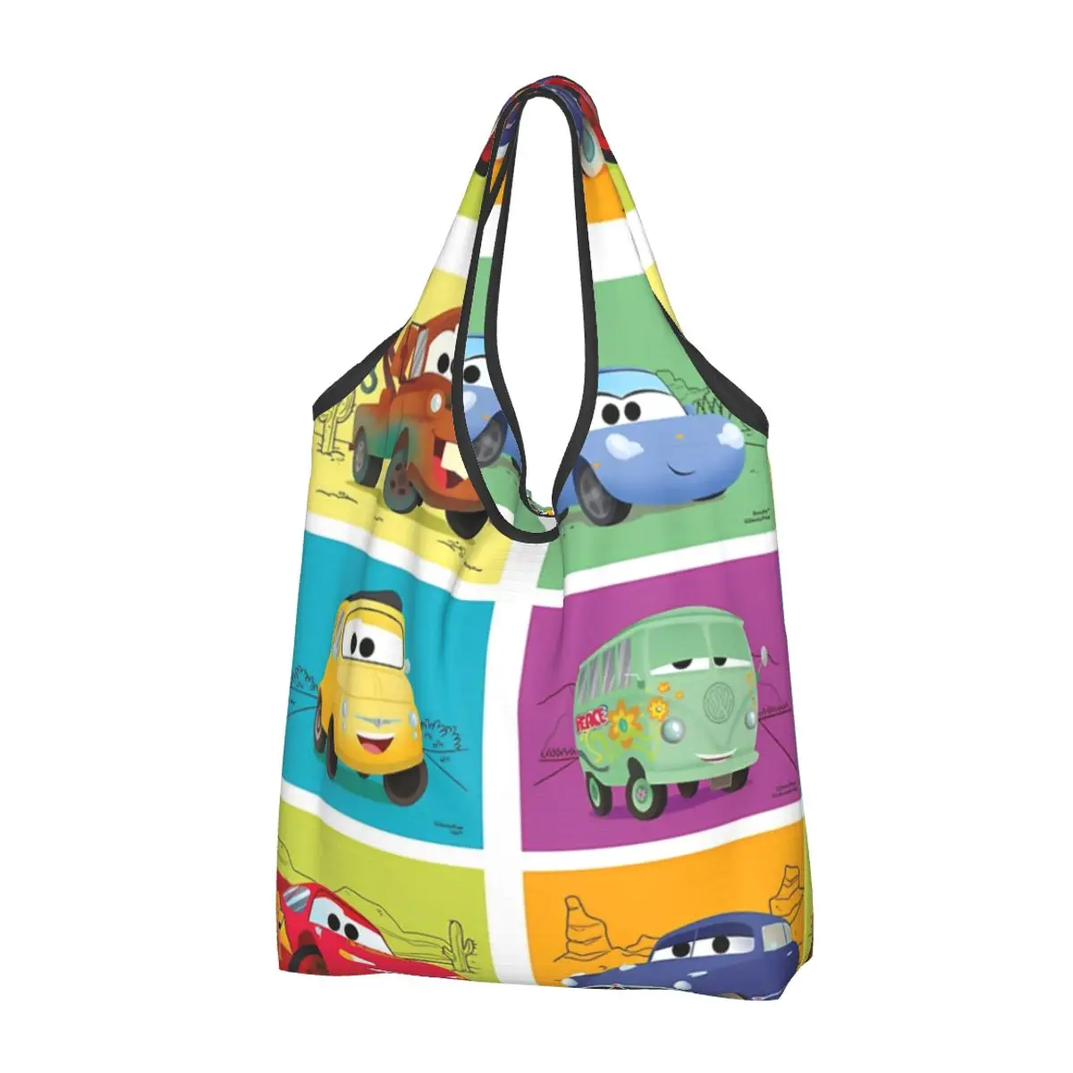 Sally I'm Lightning Cars Grocery Bags Recycle Foldable Mcqueen Shopping Eco-Friendly Bag Washable Lightweight