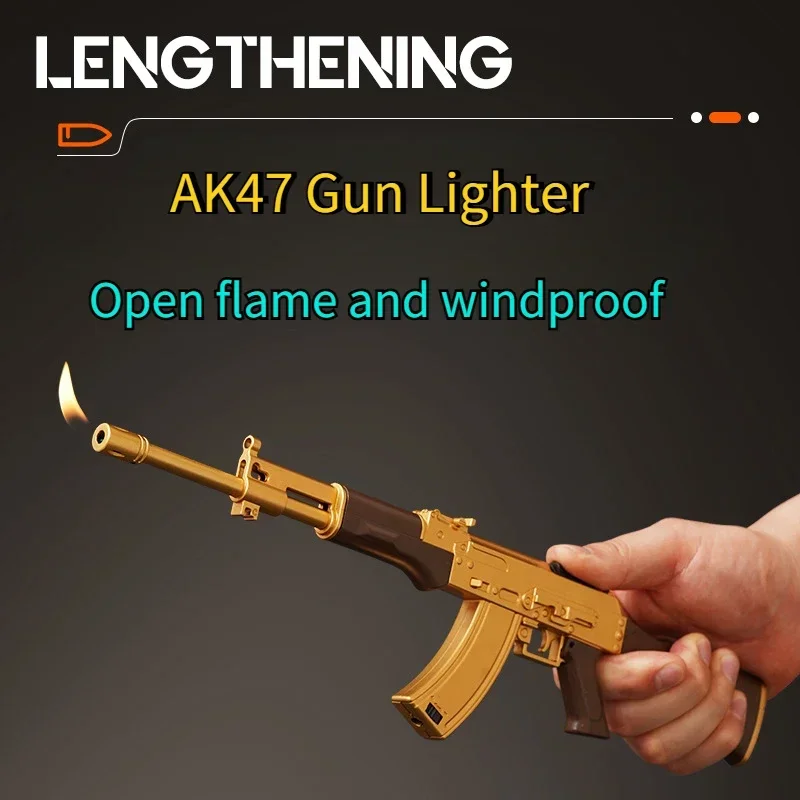 

New AK47 Gun Type Windproof Open Fire Lighter for Smokes Personalized Trendy Inflatable Cigarette Lighters & Smoking Accessories