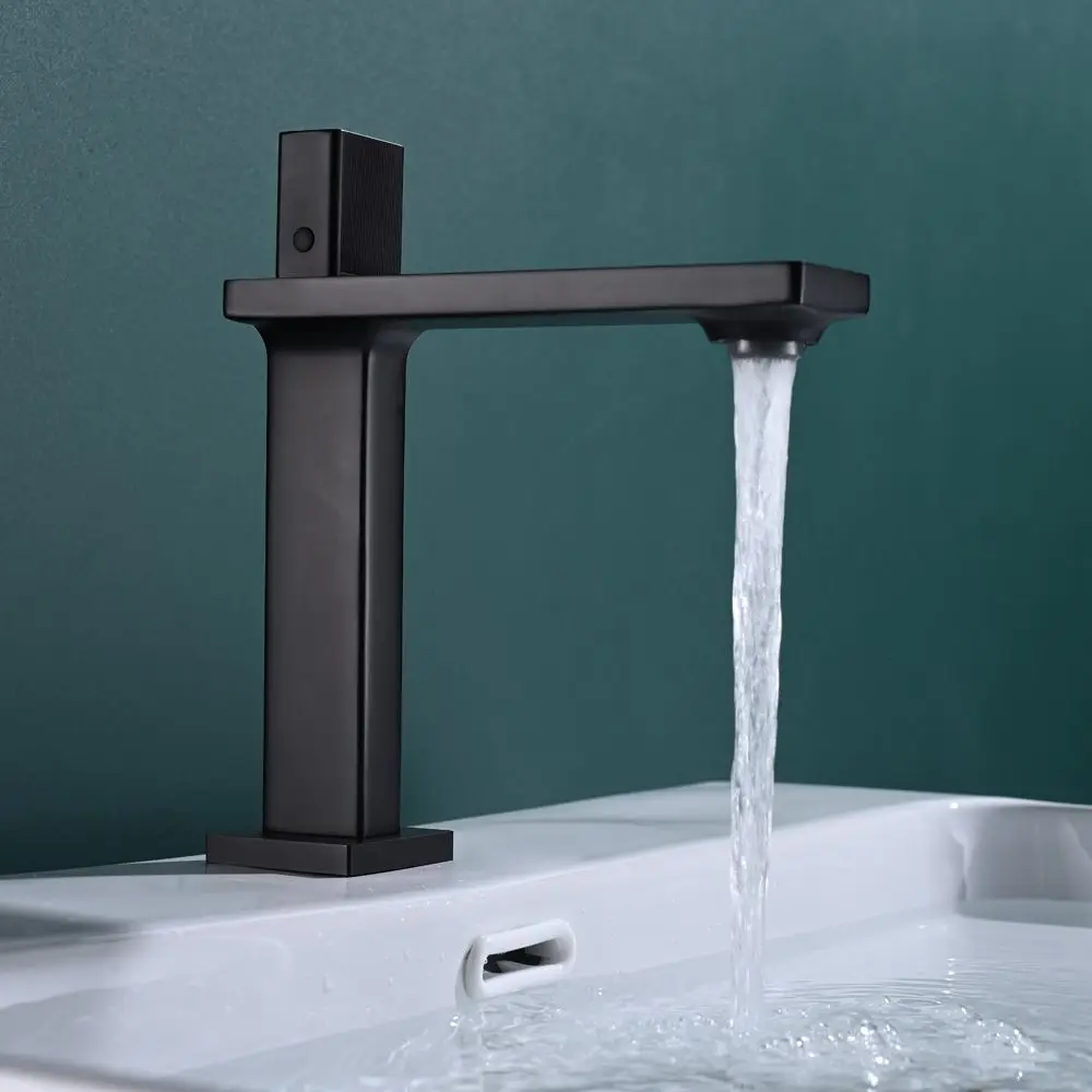 

Single Handle Bathroom Sink Faucet Deck Mounted Lavatory Basin Sink Fauet Modern One Hole Hot and Cold Mixer Tap Chrome