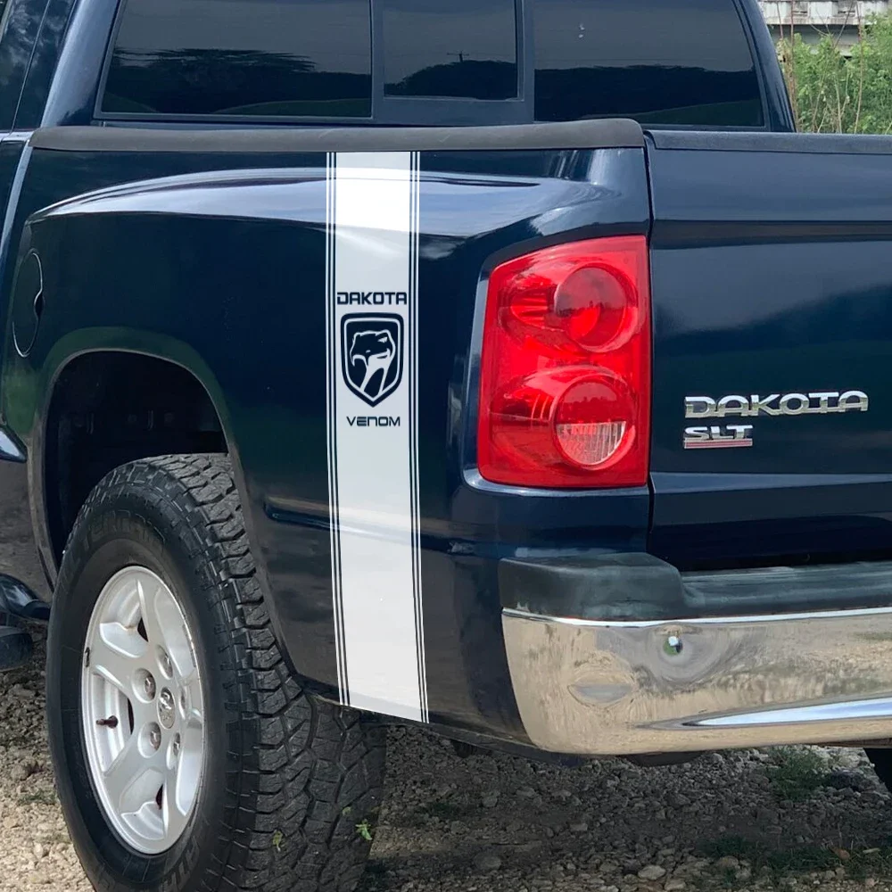 Pickup Trunk Side Sticker For Dodge Dakota SLT SXT 5.9 R/T Graphics Decal Truck Snake Style Decor Cover Auto Tuning Accessories