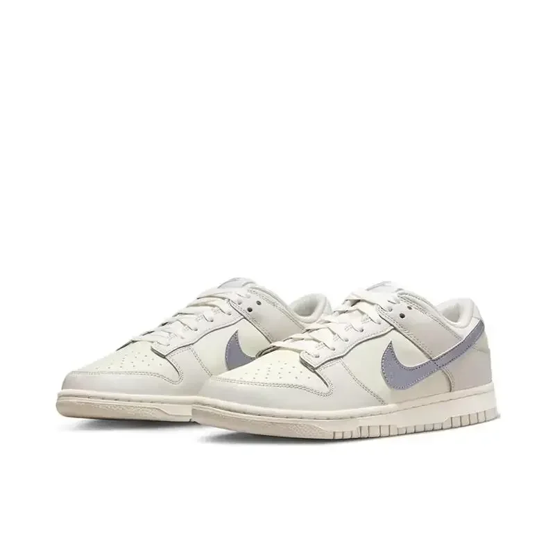 Nike Dunk Low Beige Purple Daily Casual Women Skateboarding Shoes Lightweight Non-slip Sports Sneakers DX5930-100