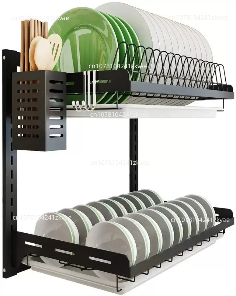 Egouttoir-a-vaisselle-de-cuisine-egouttoir-suspendu-pour-secher-la-vaisselle-etagere-de-rangement-au-dessus-de-l'evier-support-mural-a-2-niveaux-pour-bols-avec-plateau-d'egouttage