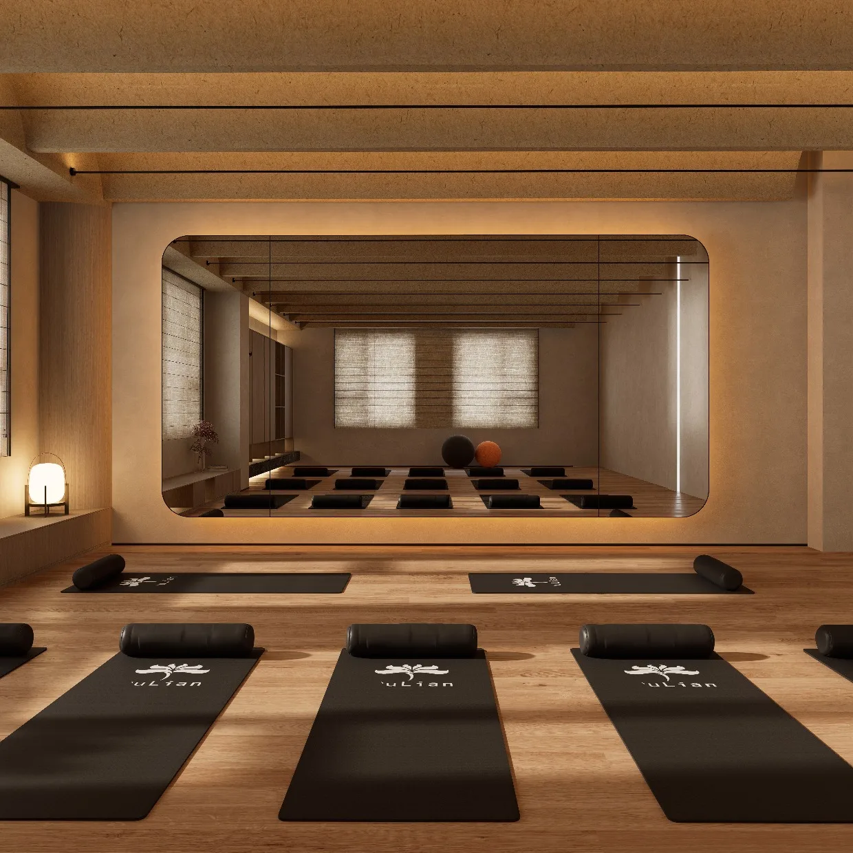 Specchio da palestra personalizzato in vetro grande da 4 mm Specchio moderno con cornice per yoga fitness in aula per studio di danza montato a parete per uso in palestra