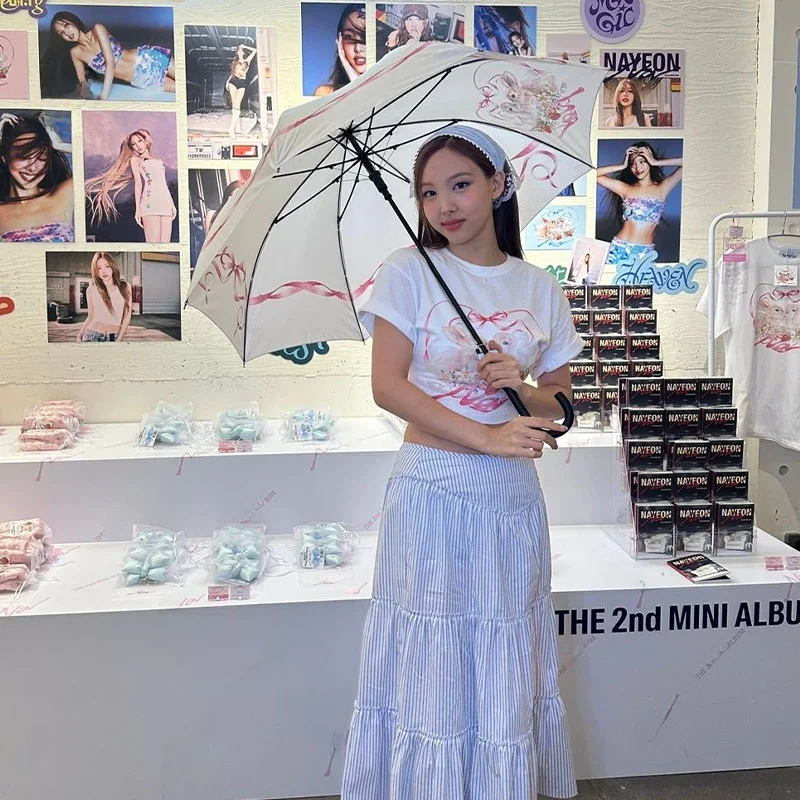 Twice Lin Na Hyun Album NA Loose Fit Short Sleeve T-Shirt Pure Cotton Printed Summer Short Length Clothes Commute Style - view 2
