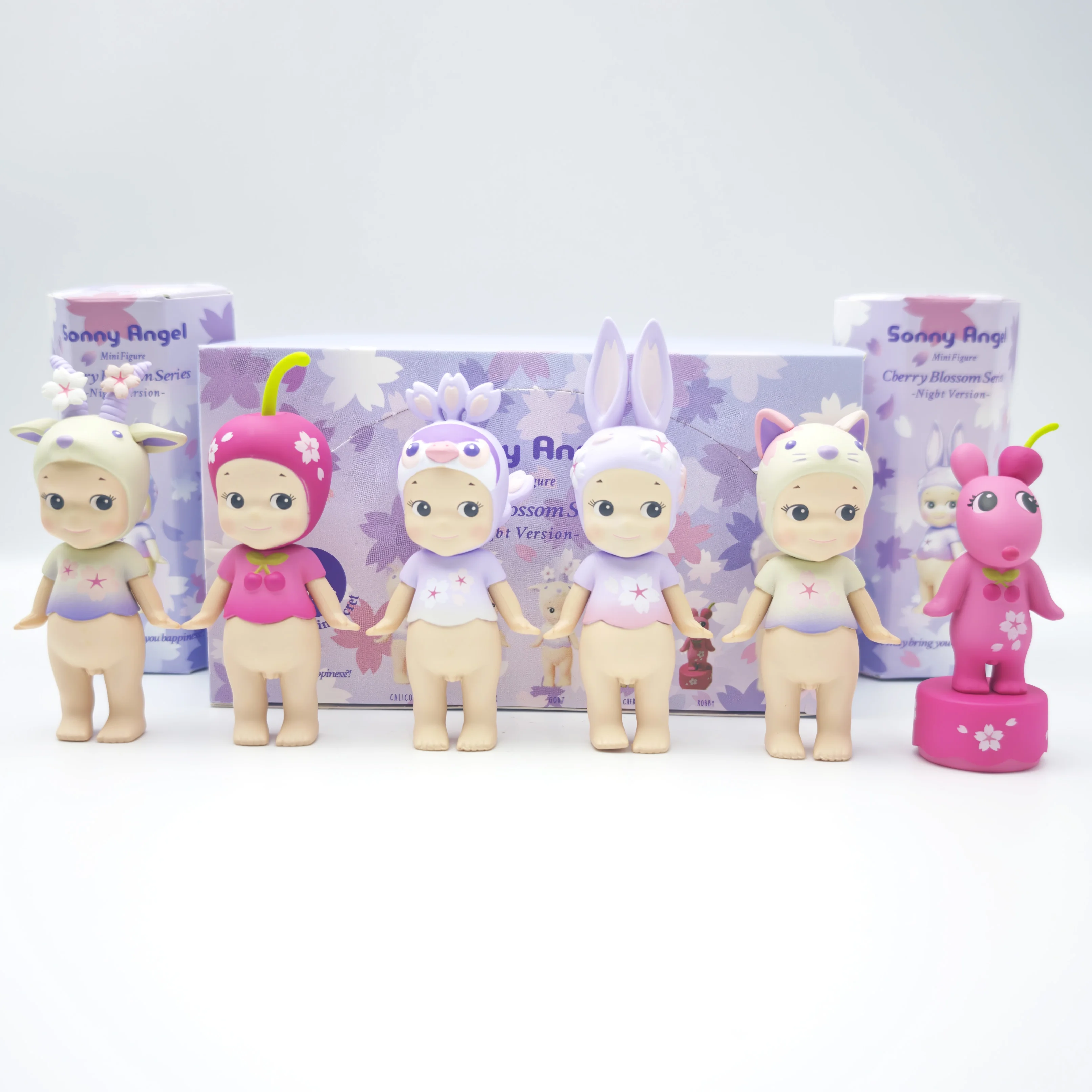 

Игрушки-сюрпризы Sonny Angel, серия «Цветущая вишня», фиолетовая аниме-фигурка, милая кукла-модель, украшение, подарки на день рождения и Рождество