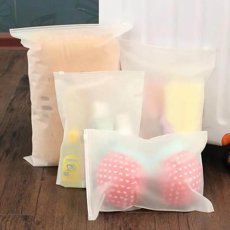 Travel Waterproof Plastic Zipper Bag Clothes Storage Bag for Business Trip Seal Wet Clothes Bag Disposable Garment Bag