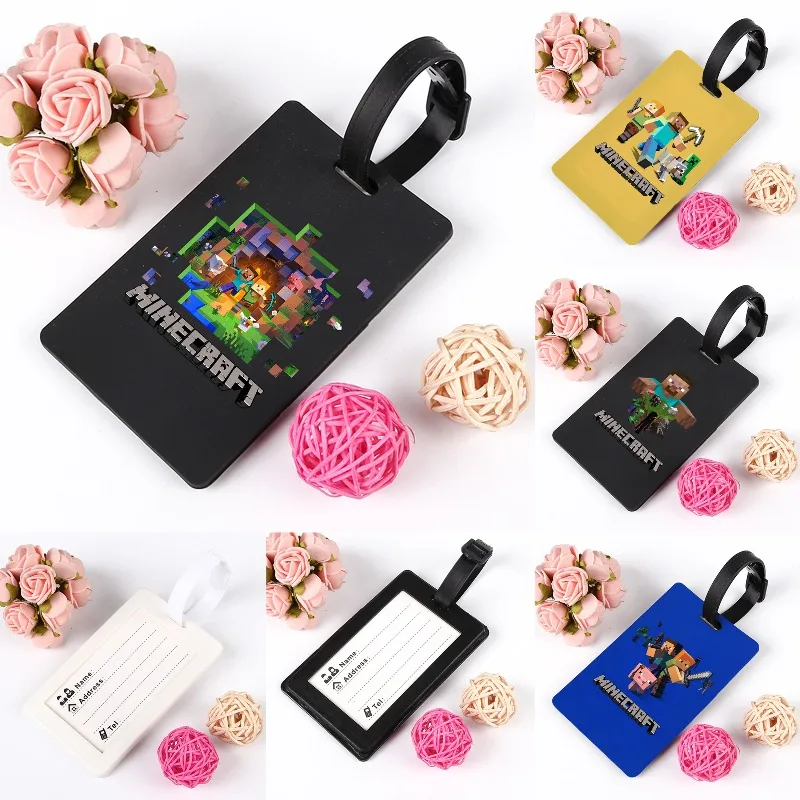 علامات أمتعة الطيران للطائرات من ماينكرافت، لعبة بكسل آرت ستايل ستيف، ملحقات بطاقة الصعود للسفر، ملصق عنوان علامة الهوية #1