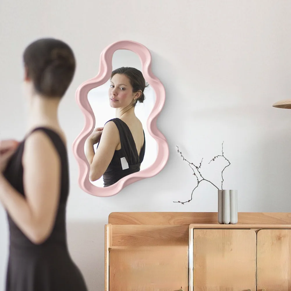 Home Decor Clouds Shaped Desktop Vanity Mirror Simple Wall Mirror Bathroom Irregular Makeup Mirror Home Decoration