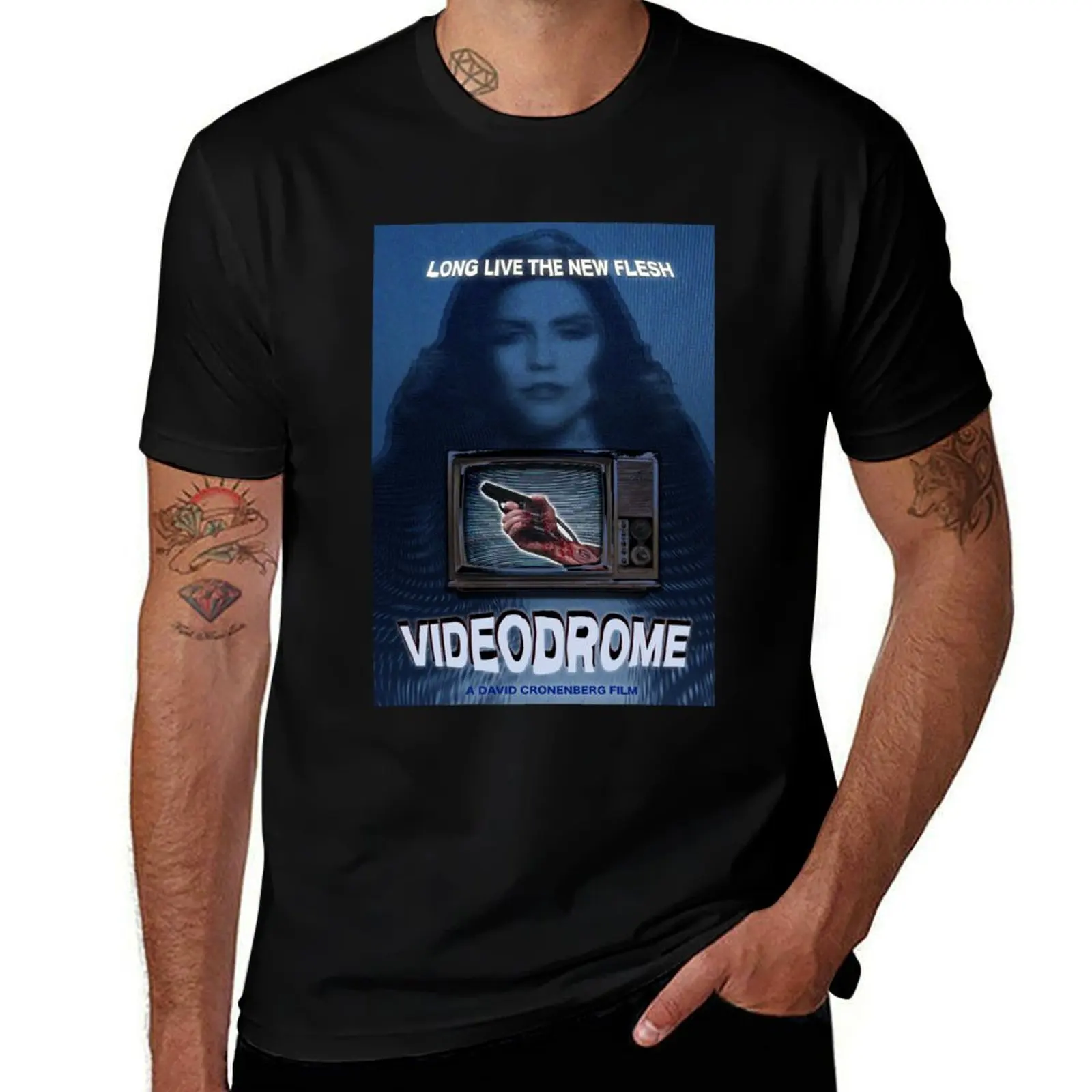 

funny shirt cotton tshirt Art t man shirts Videodrome t for Fan cotton T-Shirt man luxury 100%