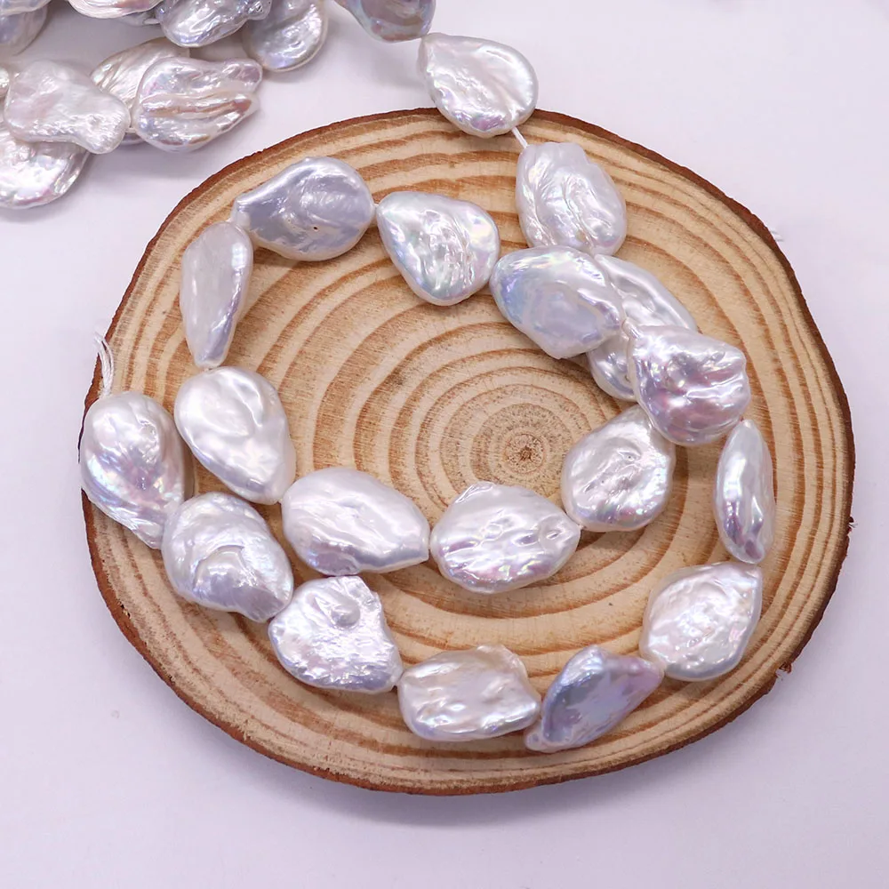 

Creative Natural Freshwater White Baroque Pearls Irregular Teardrop Shape Straight-Hole Loose Beads DIY Accessories Necklaces