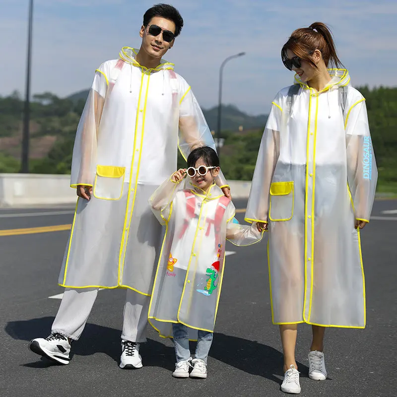 Raincoat Women Kids Raincoat Waterproof Rain Poncho Cartoon Transparent Rainwear Outgoing Parent-child Raincoats