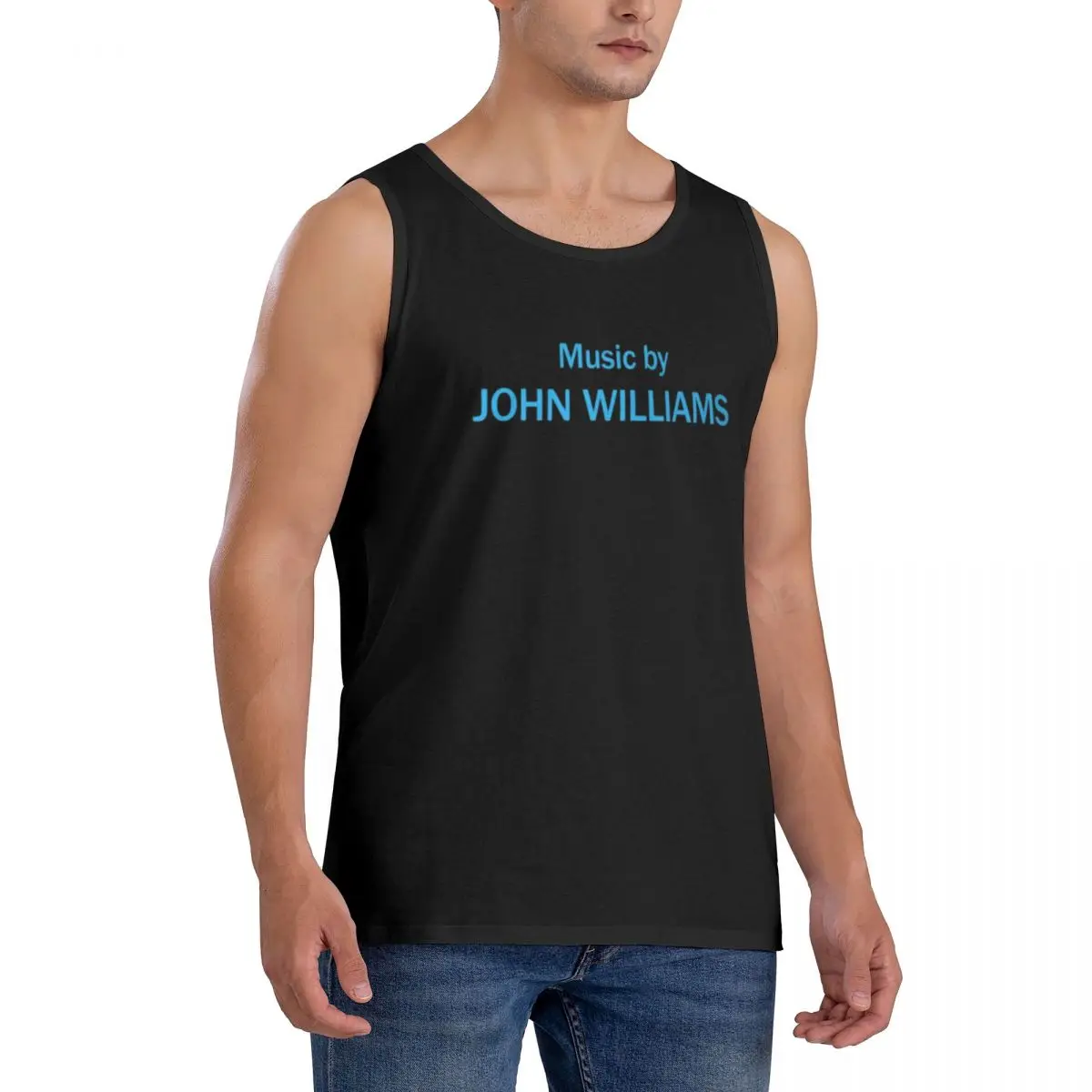 100% Cotton Music By John Williams Sleeveless T-Shirt Men Workout Sports Clothing Tops Men's Crew Neck Vest