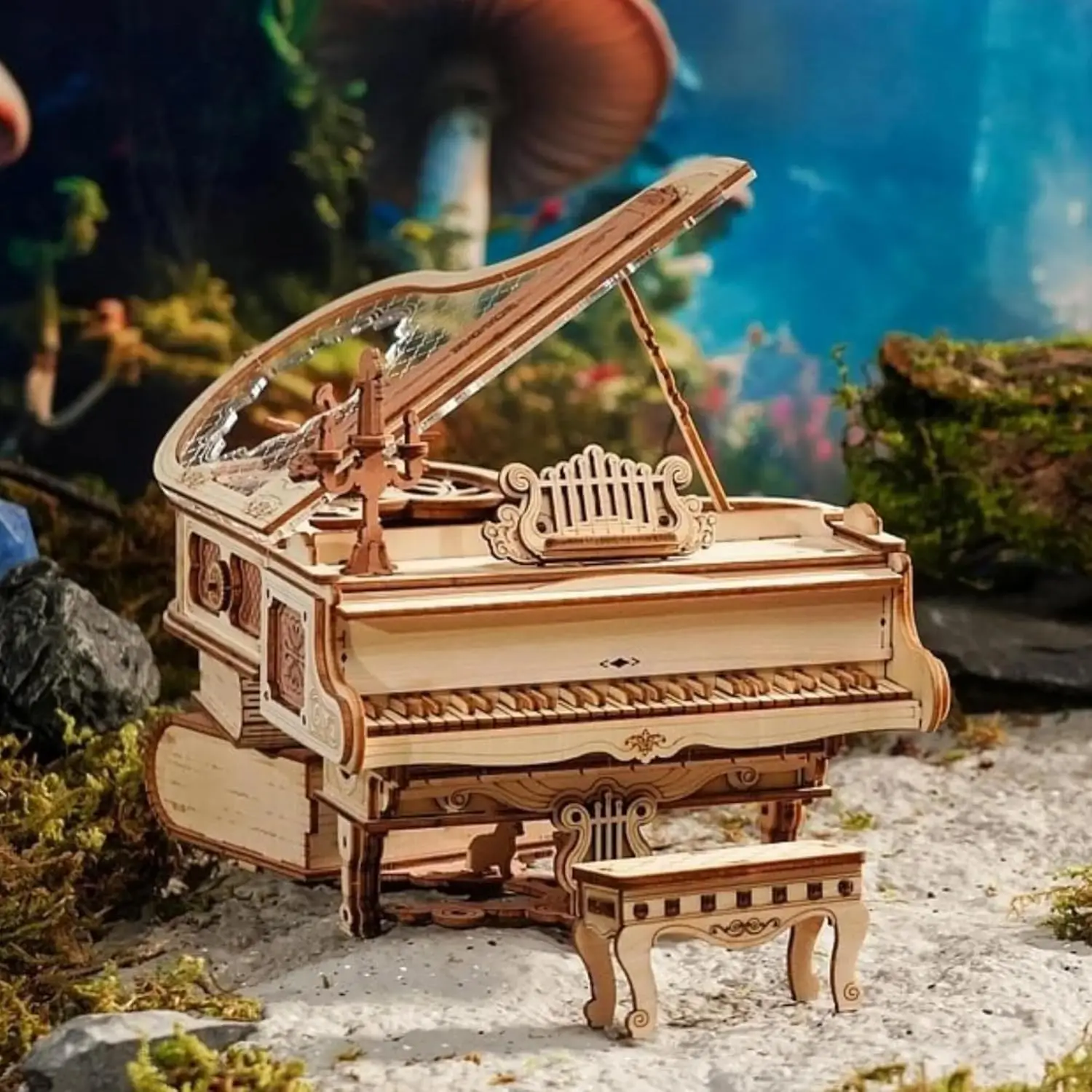 

Robotime 3D Puzzles Magic Piano Mechanical 3D Puzzles Musical Instrument Wooden Music Box Puzzle Kit Unique Gift for Men Women