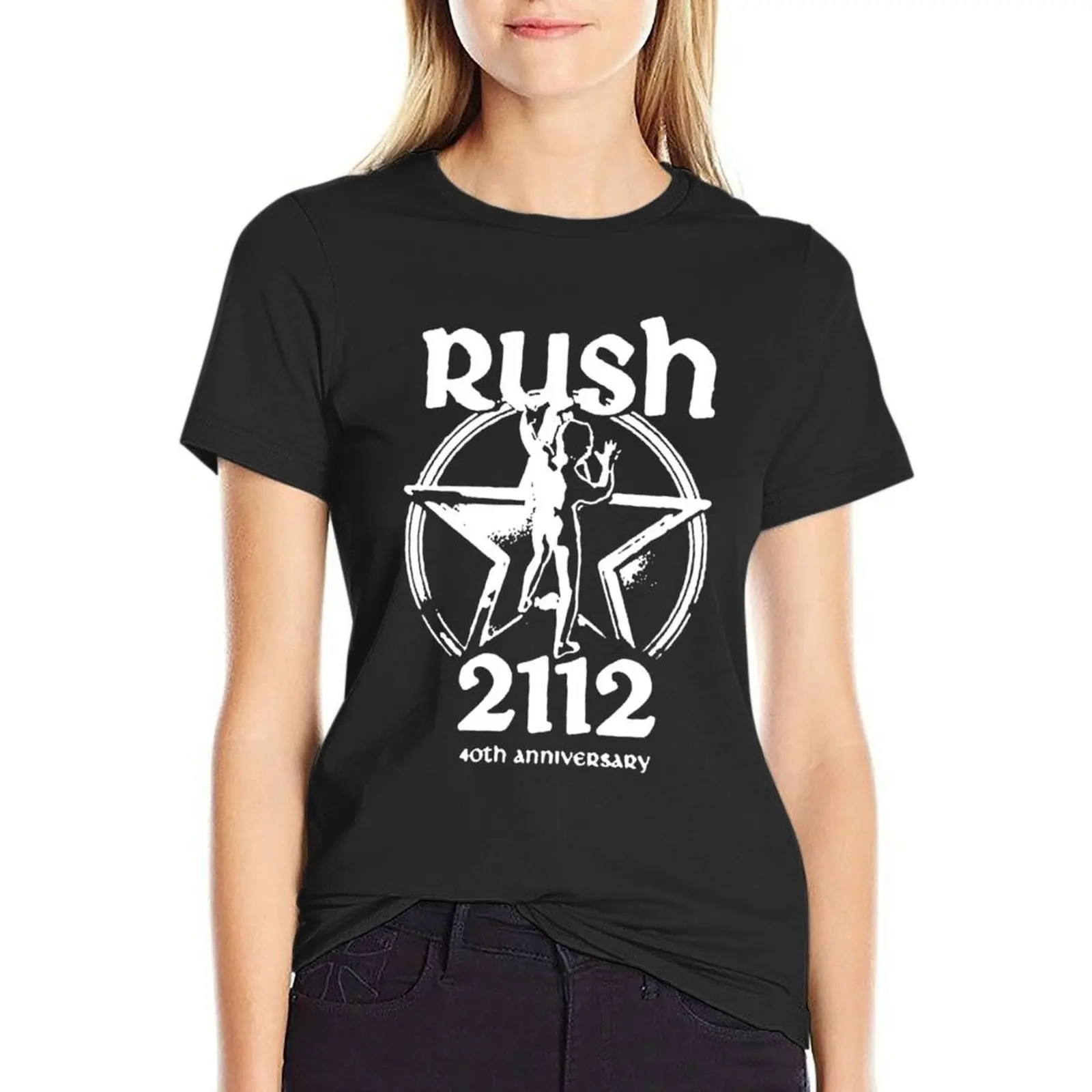 

2112 40th anniversary man stars rush T-Shirt animal prinfor funnys Short sleeve tee cute clothes woman t shirt