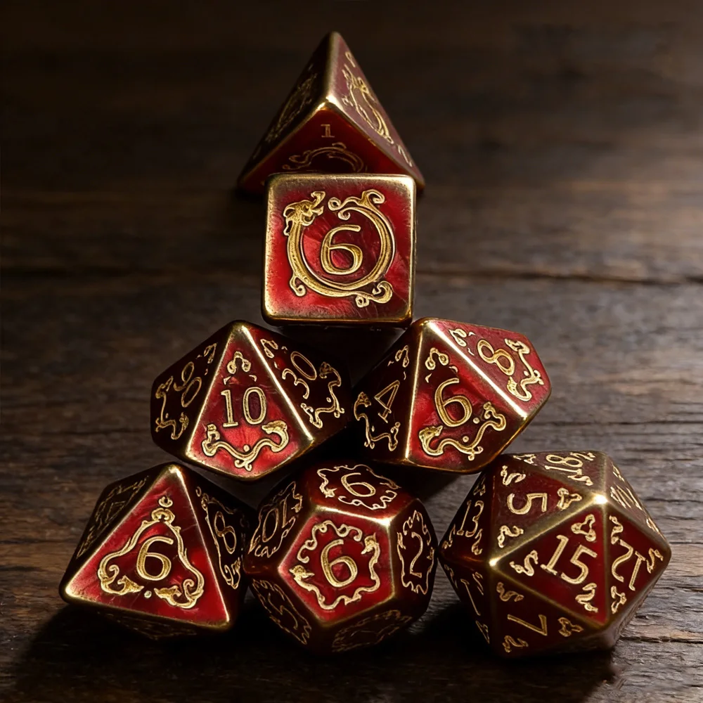 DND Dice 7Pcs/set Dragon Pattern Polyhedral Dices Role Playing D&D TRPG Board Game Dice As Gift Entertainment Accessories view 5