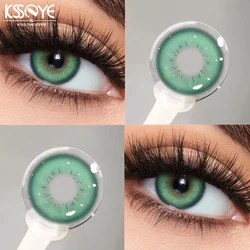 KSSEYE 2PCS Green Colored Contact Lenses for Eyes Korean Lens Big Eye Contact Lenses Beauty Pupil Contacts Lens for Woman Yearly