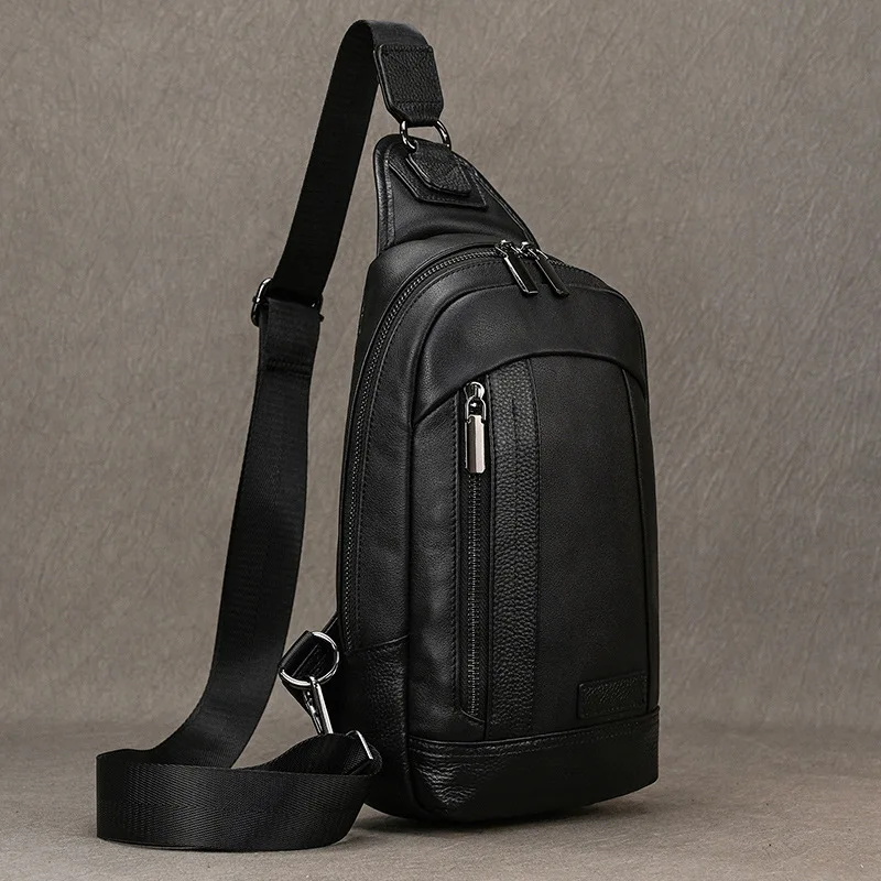 

Commuting Bag Travel Chest Bags Men's Leisure Sling Exercise Chest Bags Multi-functional Leather Bag Peitoral MHXB