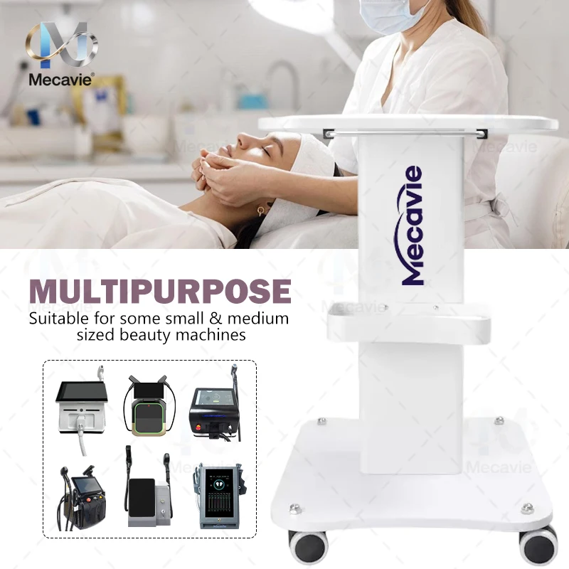 Mecavie Beauty Machine Trolley Cart Mobile Rolling Stand With Storage Basket Silent Wheel For Diode Laser RF Cavitation Salon Eq
