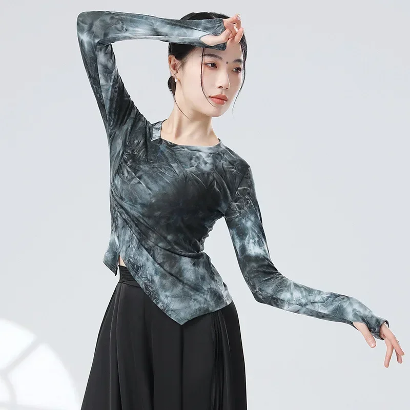 modern-dance-jazz-dance-tie-dye-design-long-sleeved-cover-refers-to-dance-body-training-clothes-tops-practice-clothes
