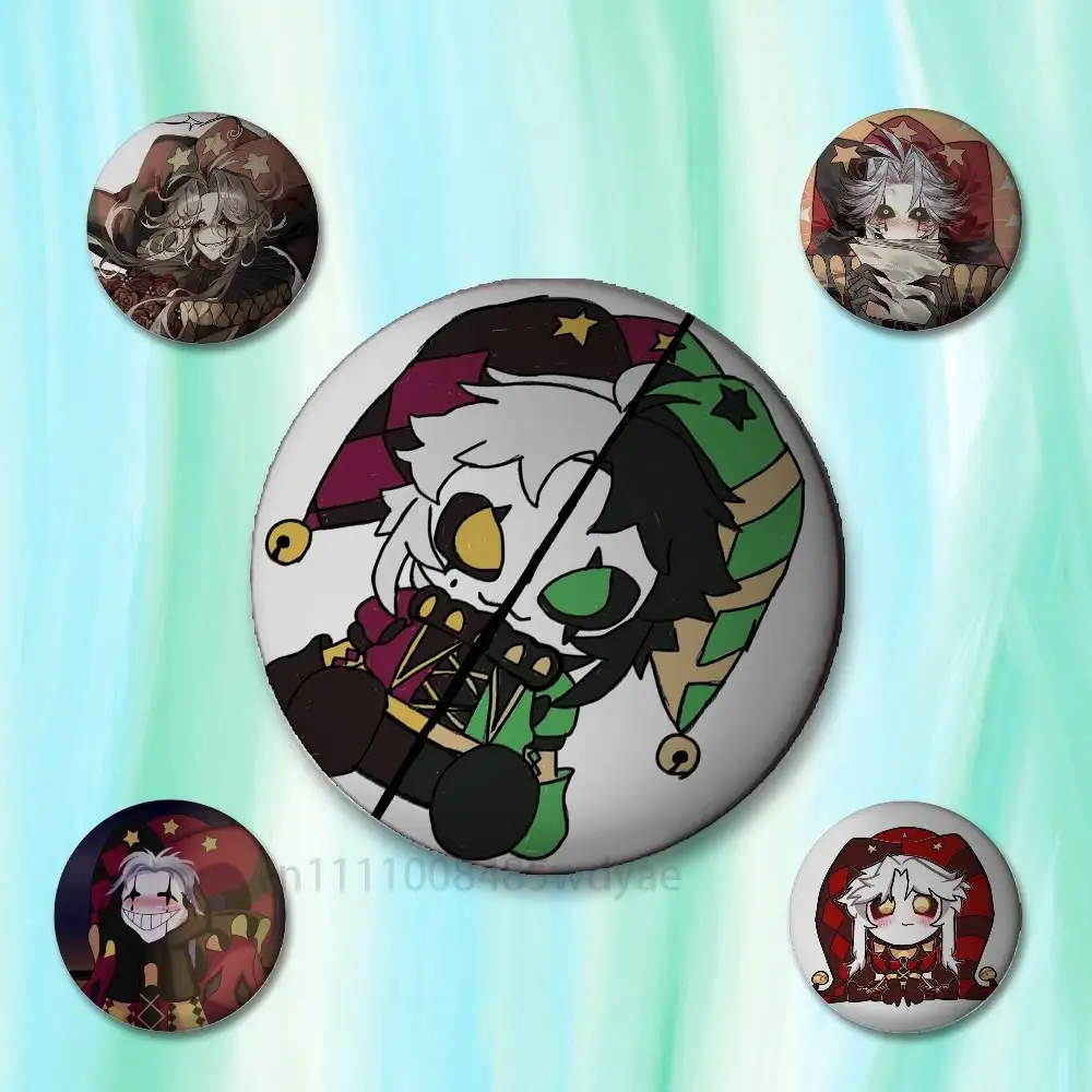 The Freak N-Novel Circus pierrot Badges 25 32 44 58 75 mm Round Cosplay Pin Bag Decor Fans Collect Friends Gifts Brooch Souvenir