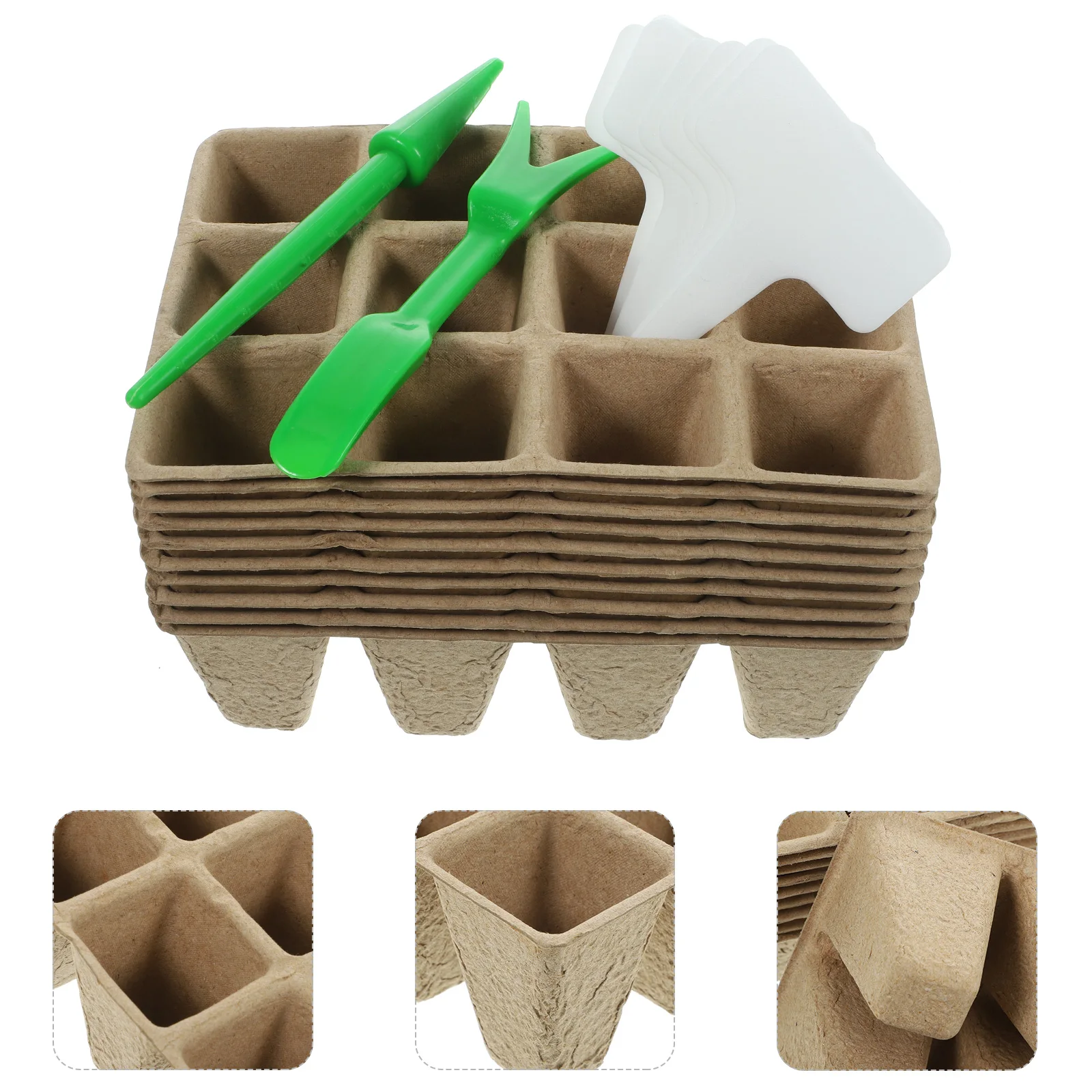 

1Set 12-Grid Nursery Cup Set for Growing Plants Automatic Water Absorption Germination Planting Container with Ventilation