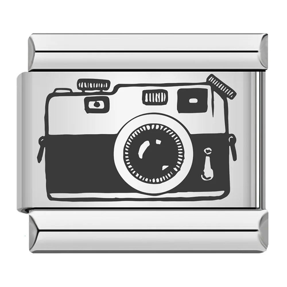 Design-Fundament-Charm Laser-Hut-Geldbörse Reisekoffer-Tasche Kamera Edelstahl Italienische Verbindung Passend für 9mm Schmuckherstellung DIY – Detail 4
